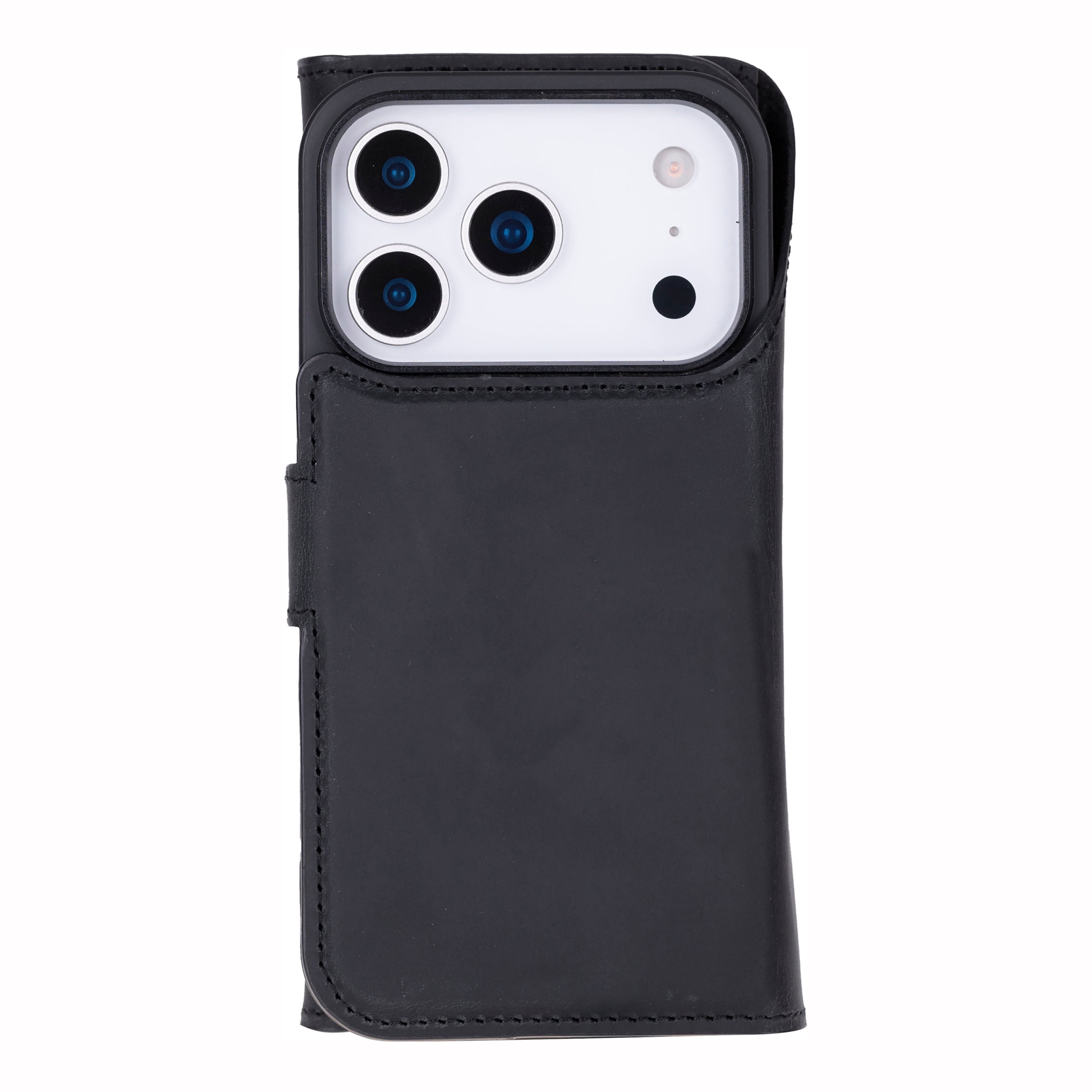 Santa iPhone 17 Pro Genuine Leather Detachable Wallet Case