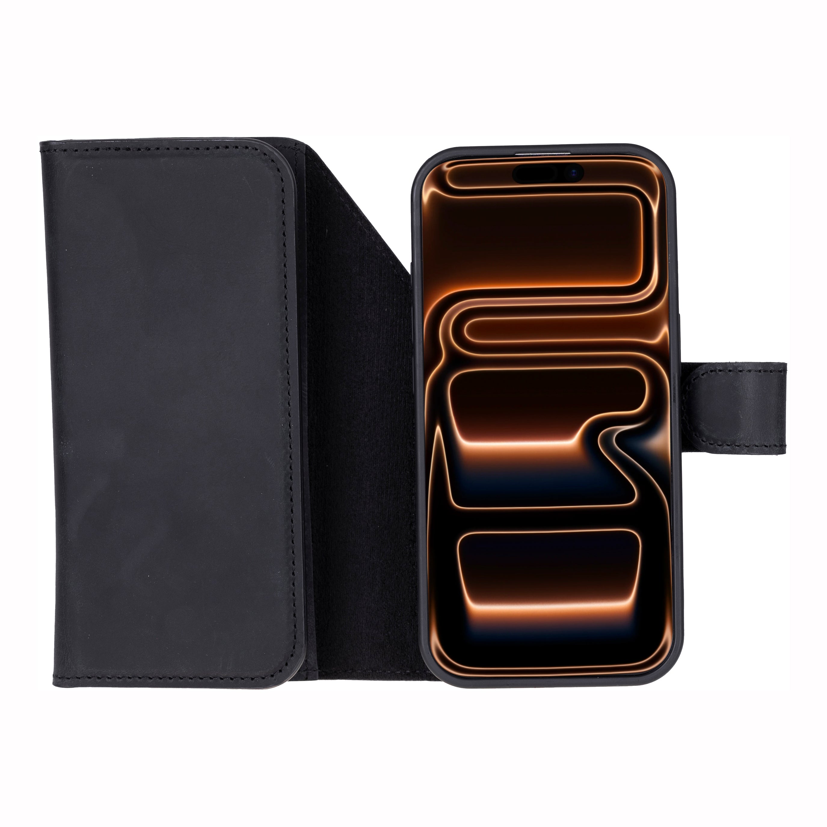 Santa iPhone 17 Pro Leather Detachable Wallet Case (Tri-fold)