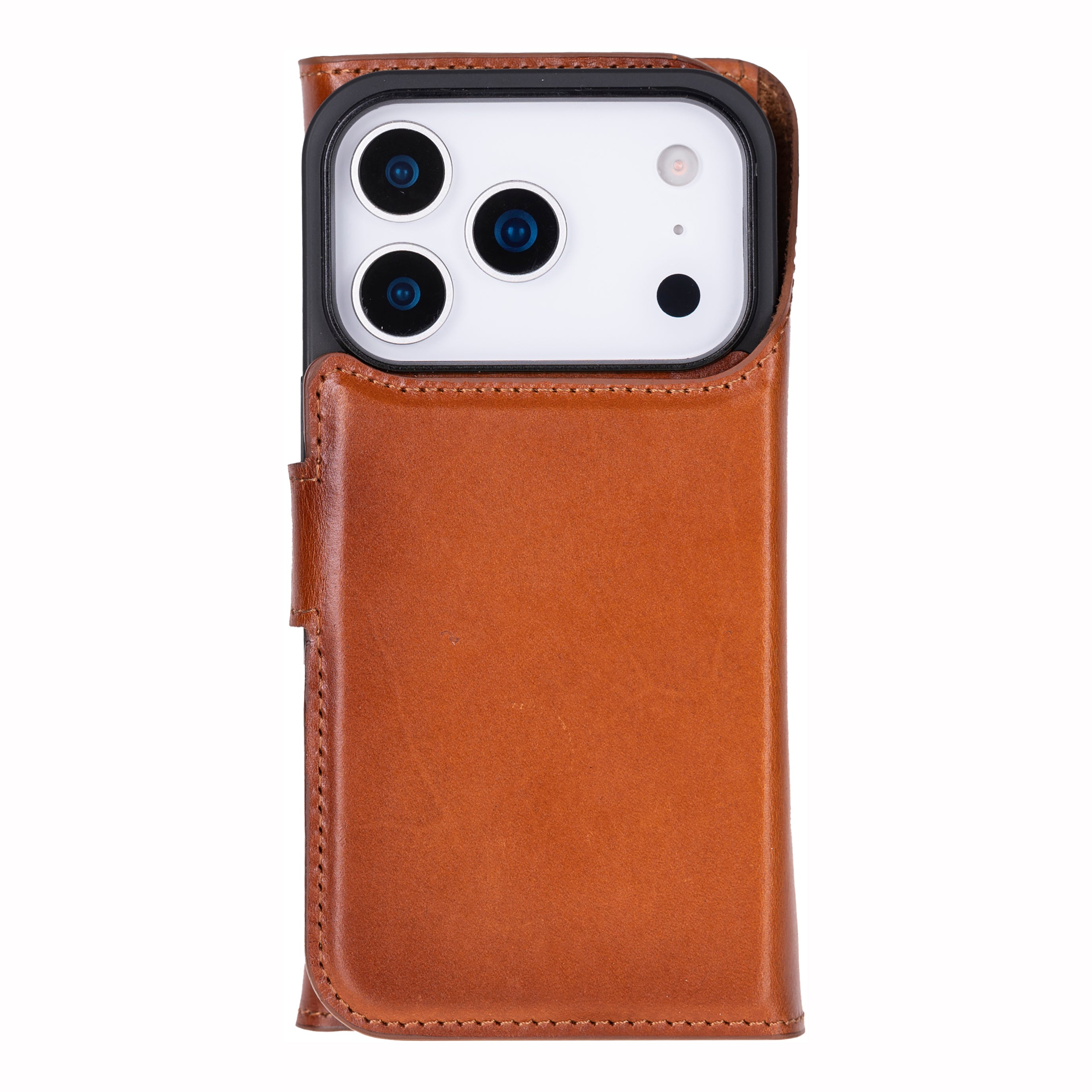 Santa iPhone 17 Pro Genuine Leather Detachable Wallet Case
