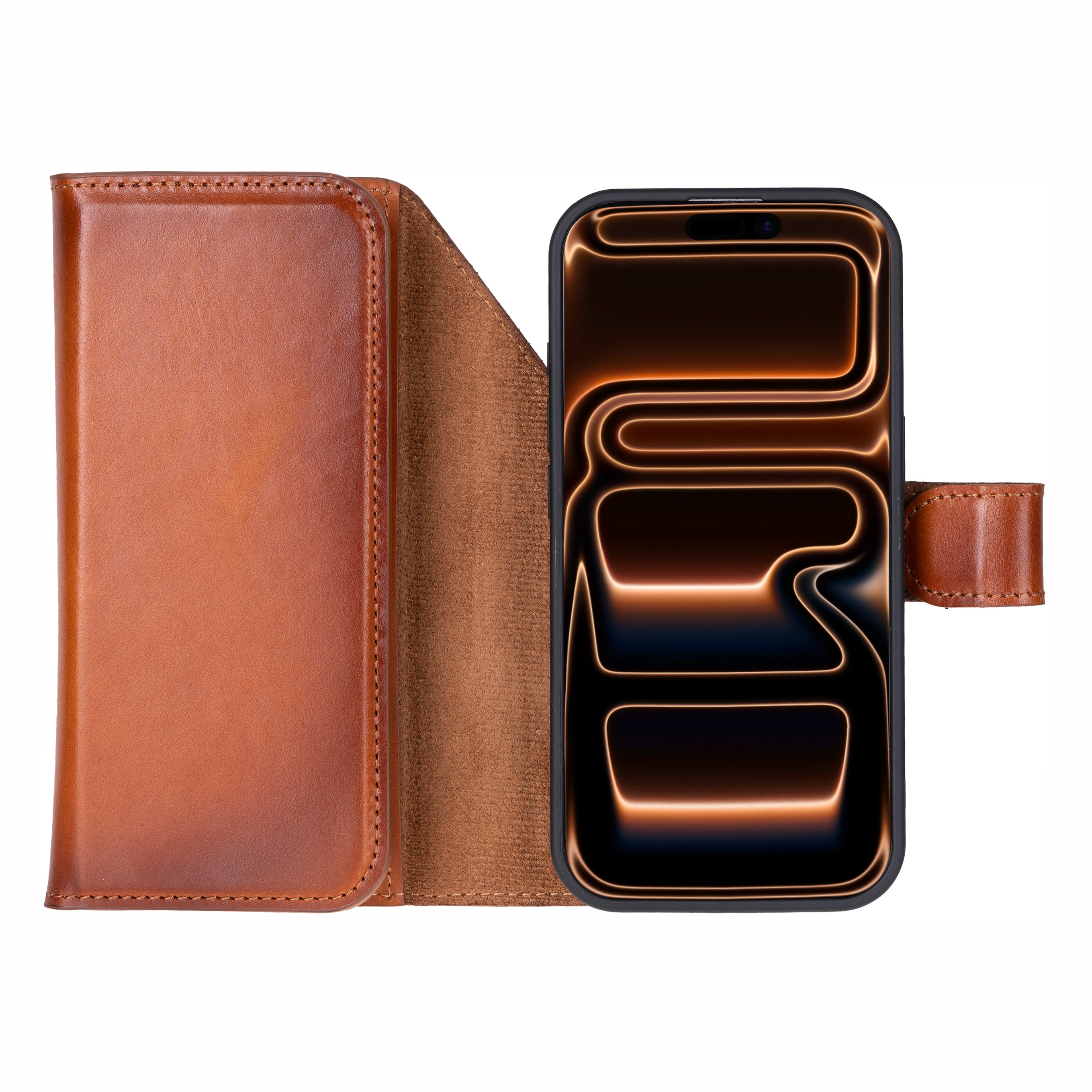 Santa iPhone 17 Pro Leather Detachable Wallet Case (Tri-fold)