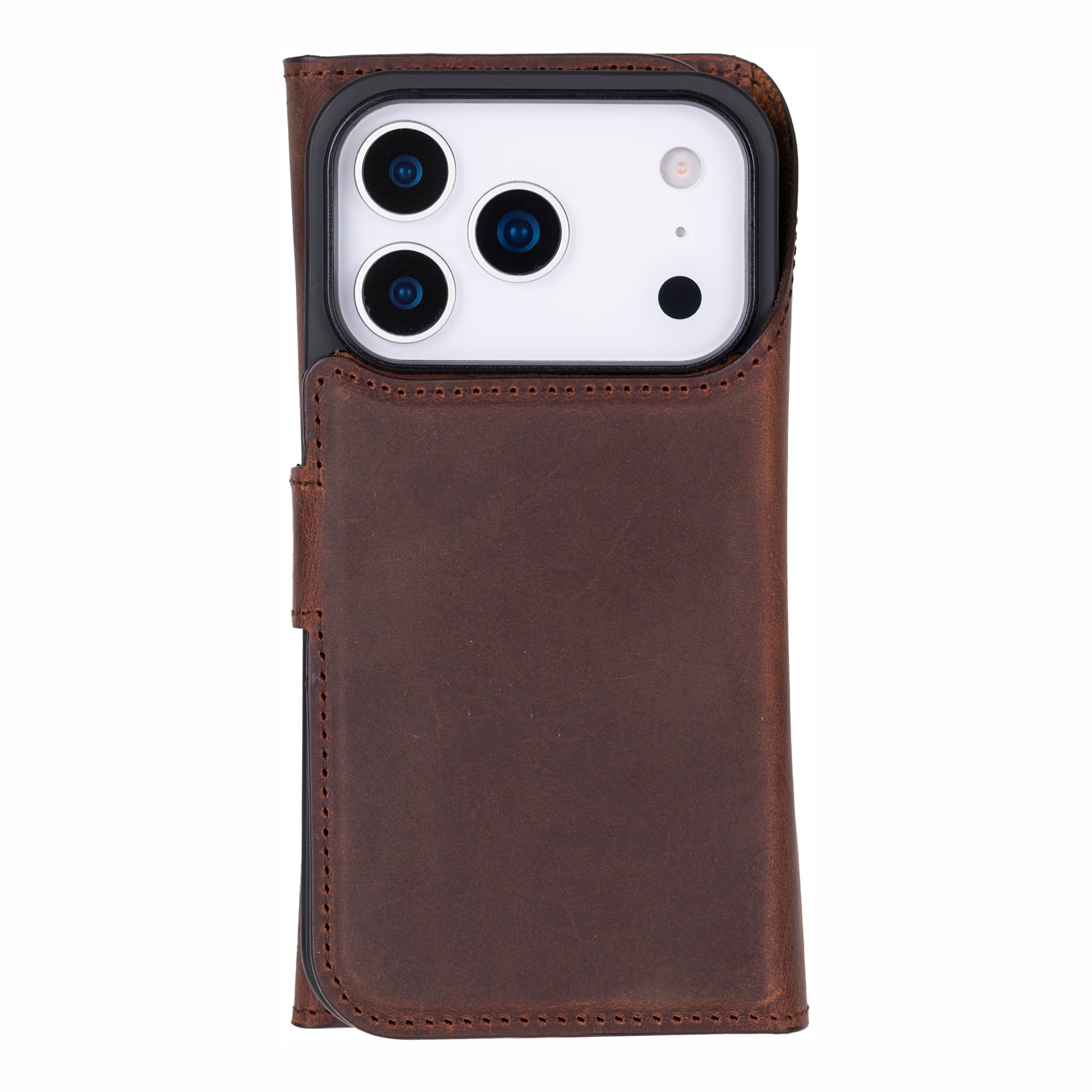 Santa iPhone 17 Pro Genuine Leather Detachable Wallet Case