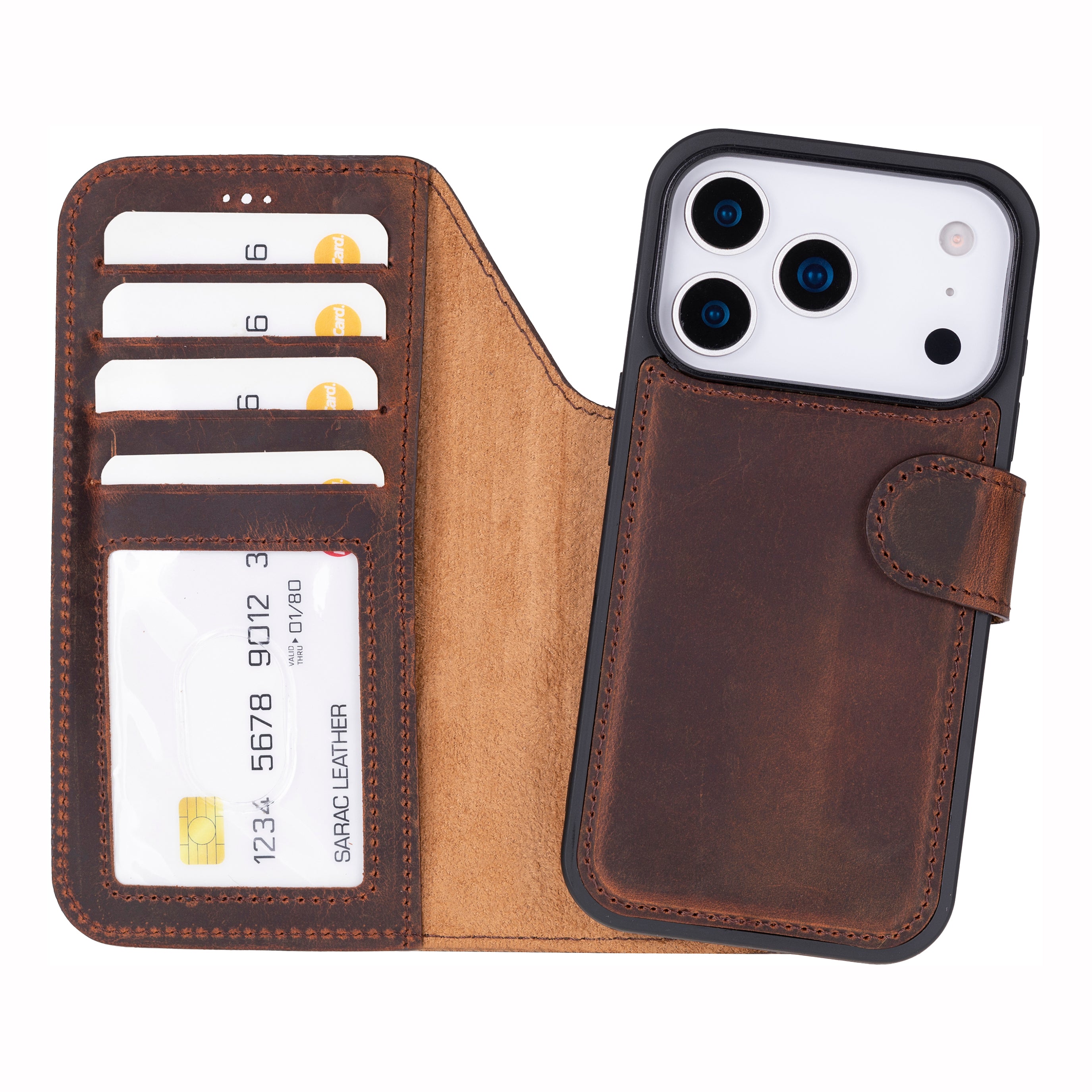 Liluri iPhone 17 Pro Detachable Genuine Leather Case