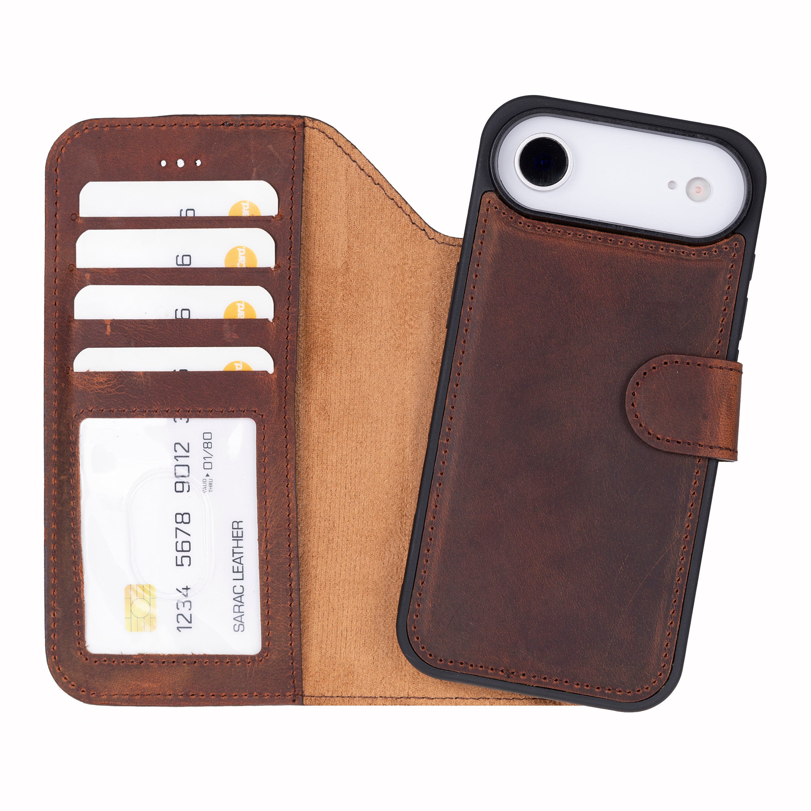 Liluri iPhone 17 Air Detachable Genuine Leather Case