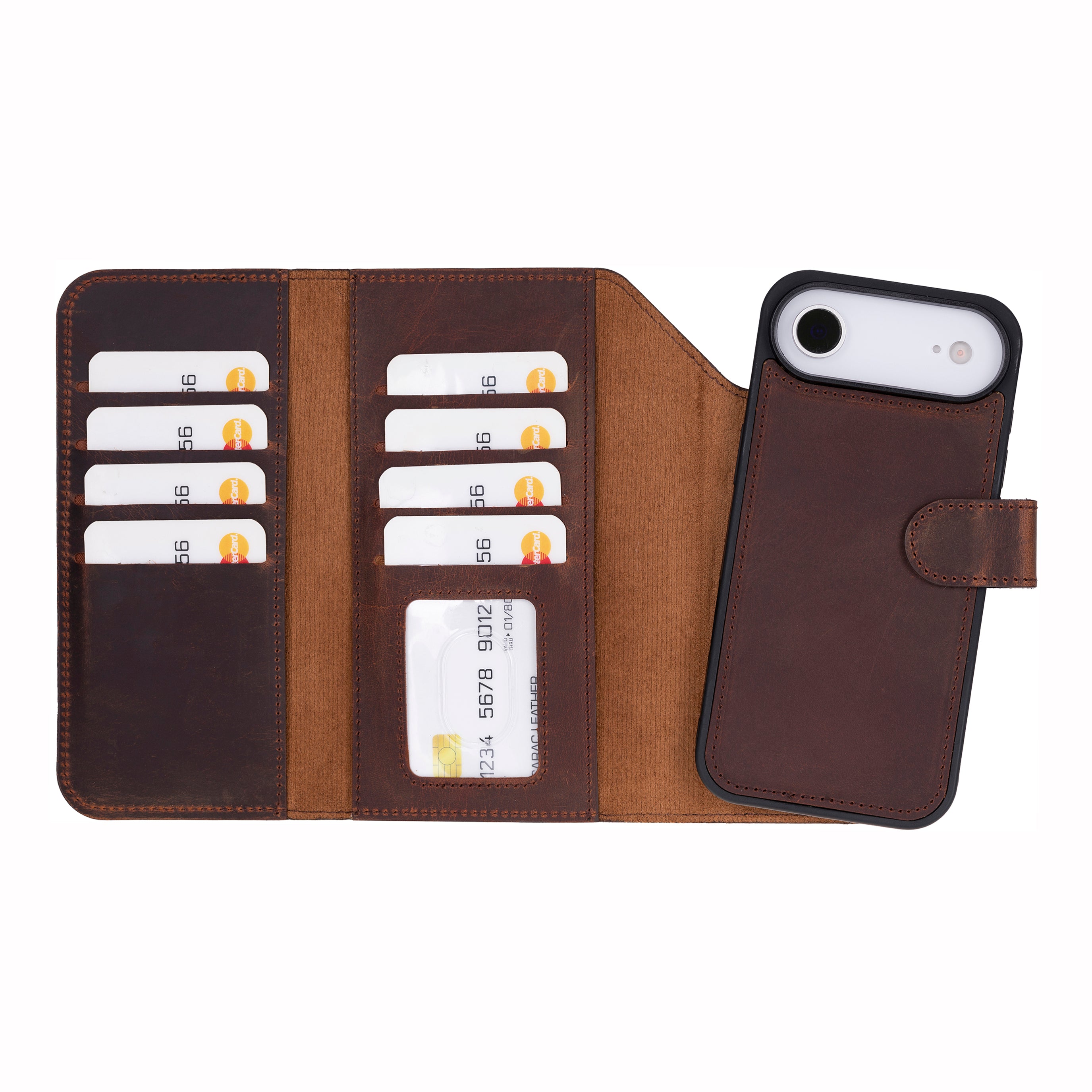 Santa iPhone 17 Air Genuine Leather Detachable Wallet Case