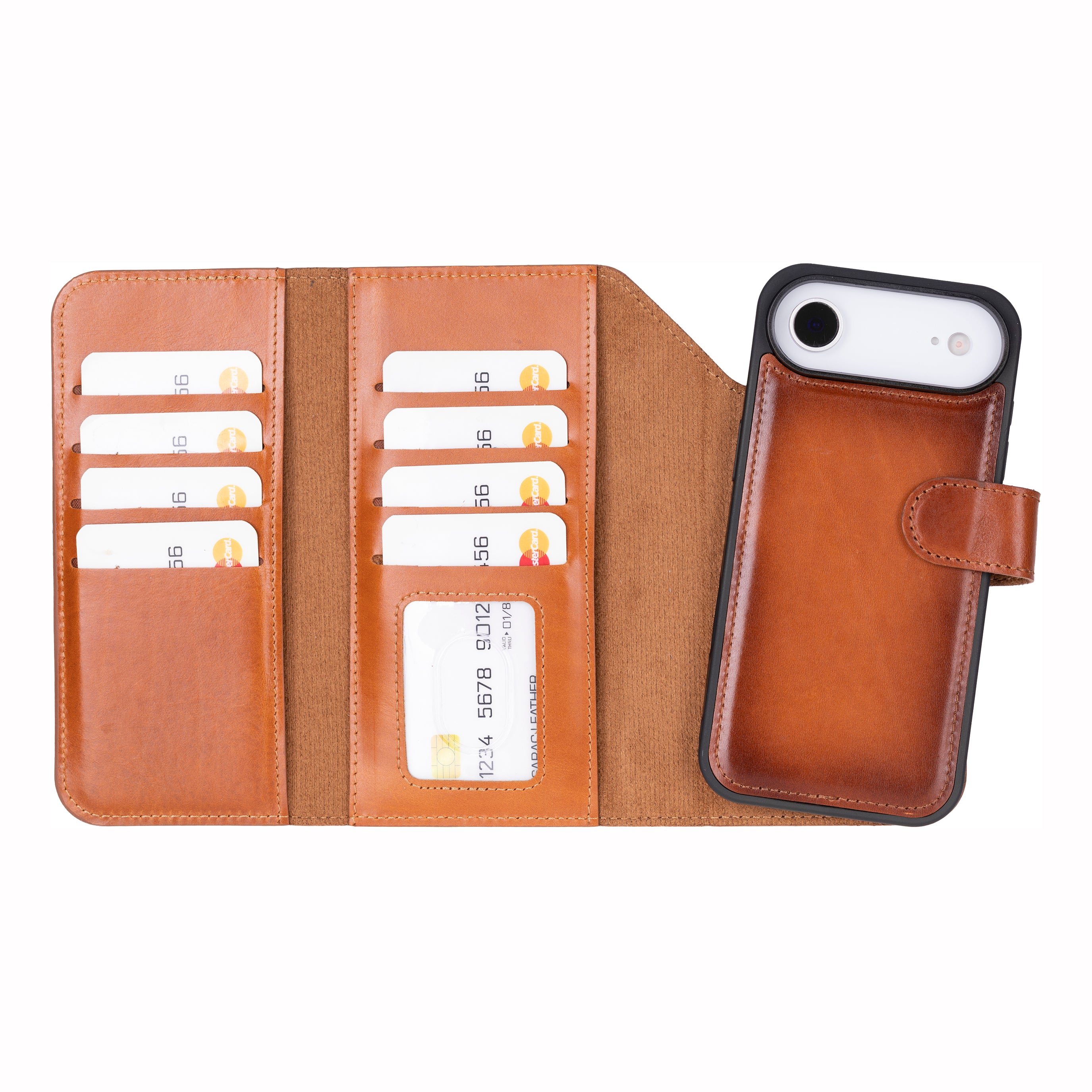 Santa iPhone 17 Air Genuine Leather Detachable Wallet Case