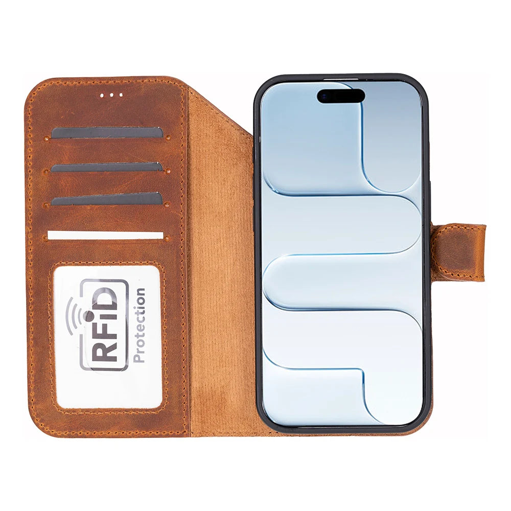 Magic iPhone 17 Deri Ayrılabilir Cüzdan Kılıf (RFID)