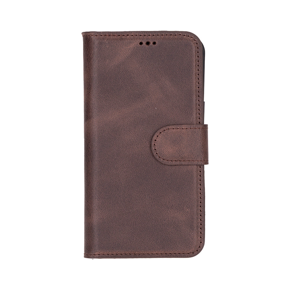 Magic iPhone 16E Detachable Genuine Leather Wallet Case