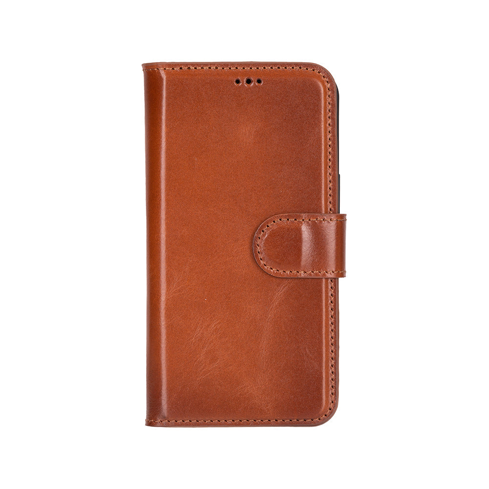 Magic iPhone 16E Detachable Genuine Leather Wallet Case