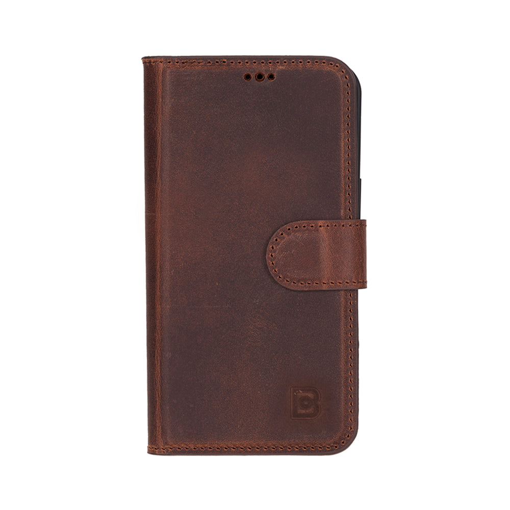 Magic iPhone 16E Genuine Leather Detachable Wallet Case