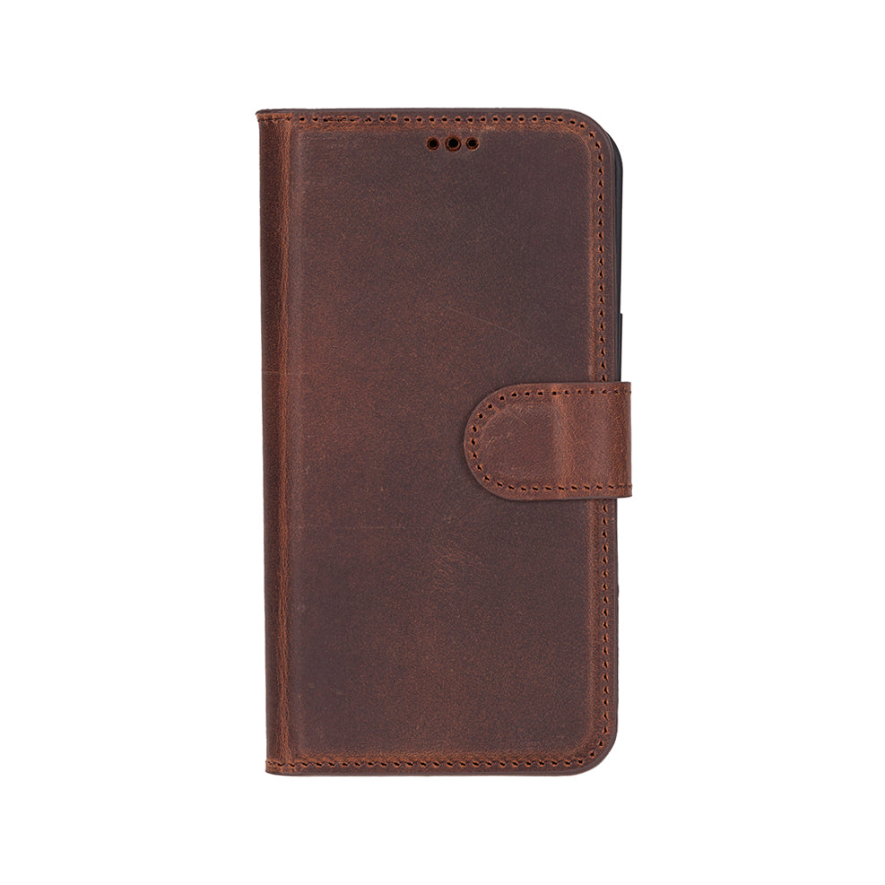 Magic iPhone 16E Detachable Genuine Leather Wallet Case