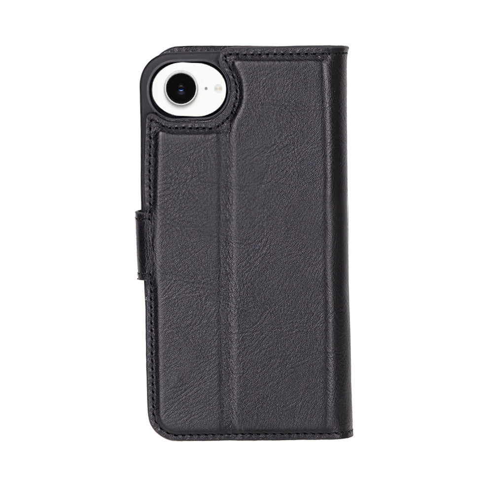 Magic iPhone 16E Detachable Genuine Leather Wallet Case