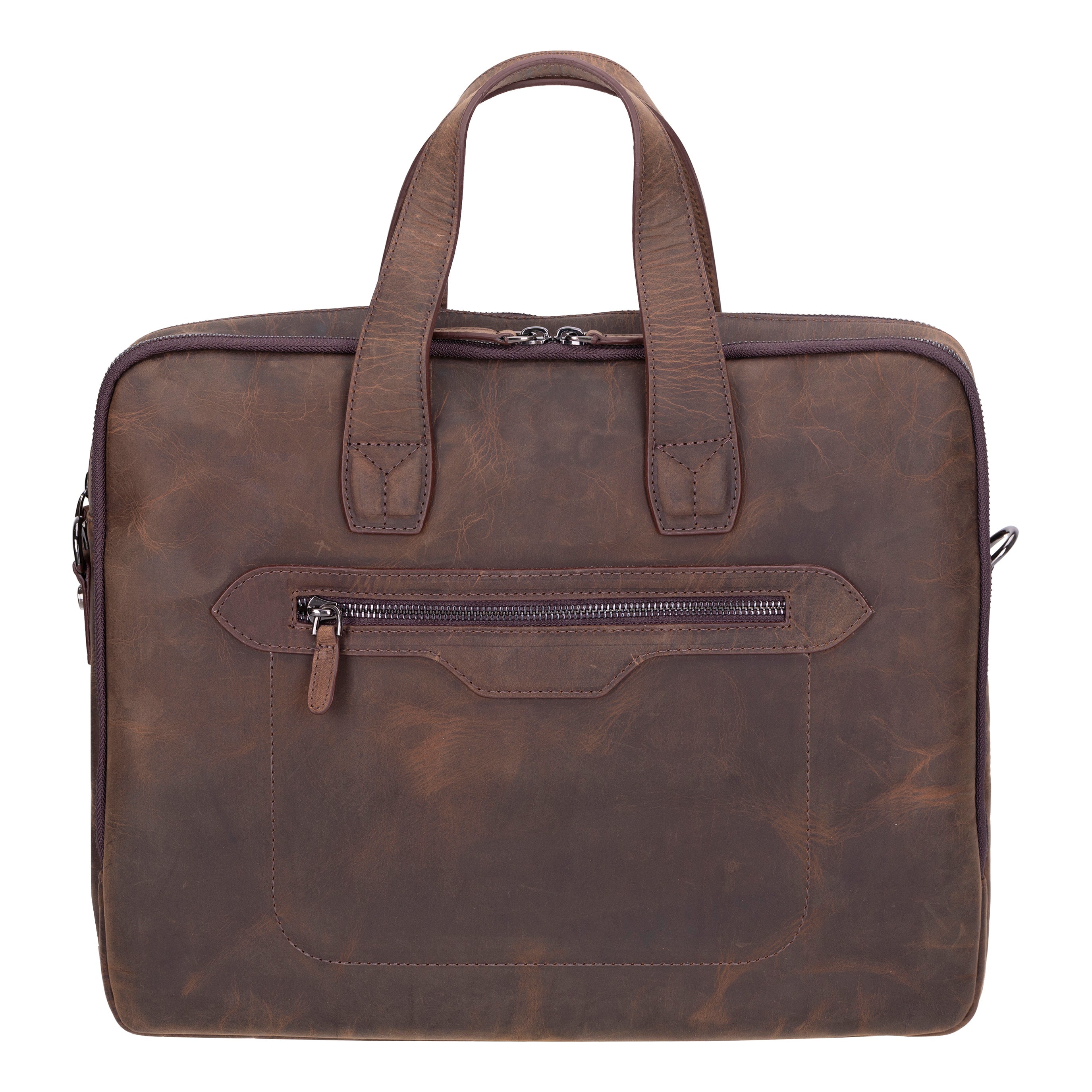 Luxentra Genuine Leather Business Briefcase / Laptop Case 16"