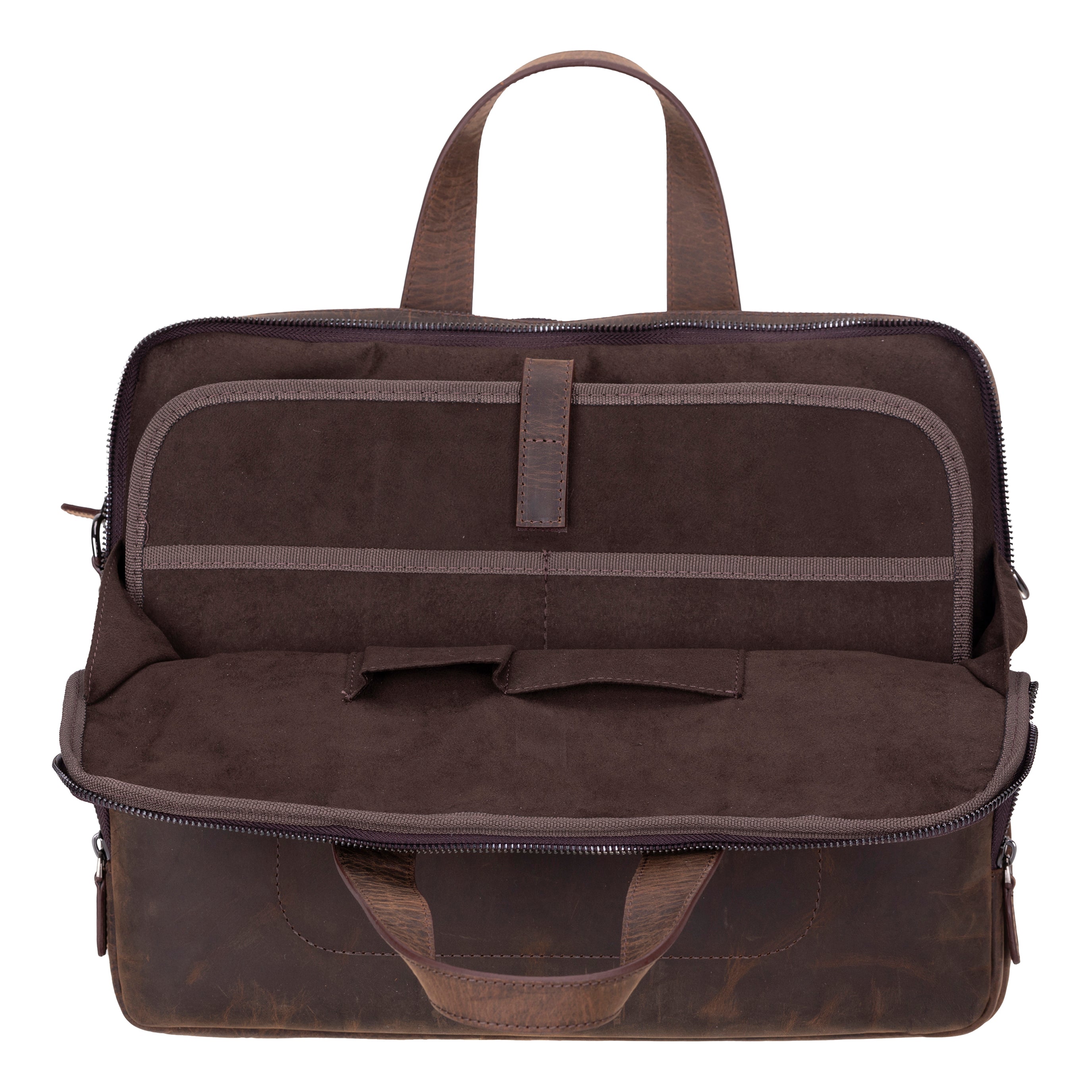 Luxentra Genuine Leather Business Briefcase / Laptop Case 16"