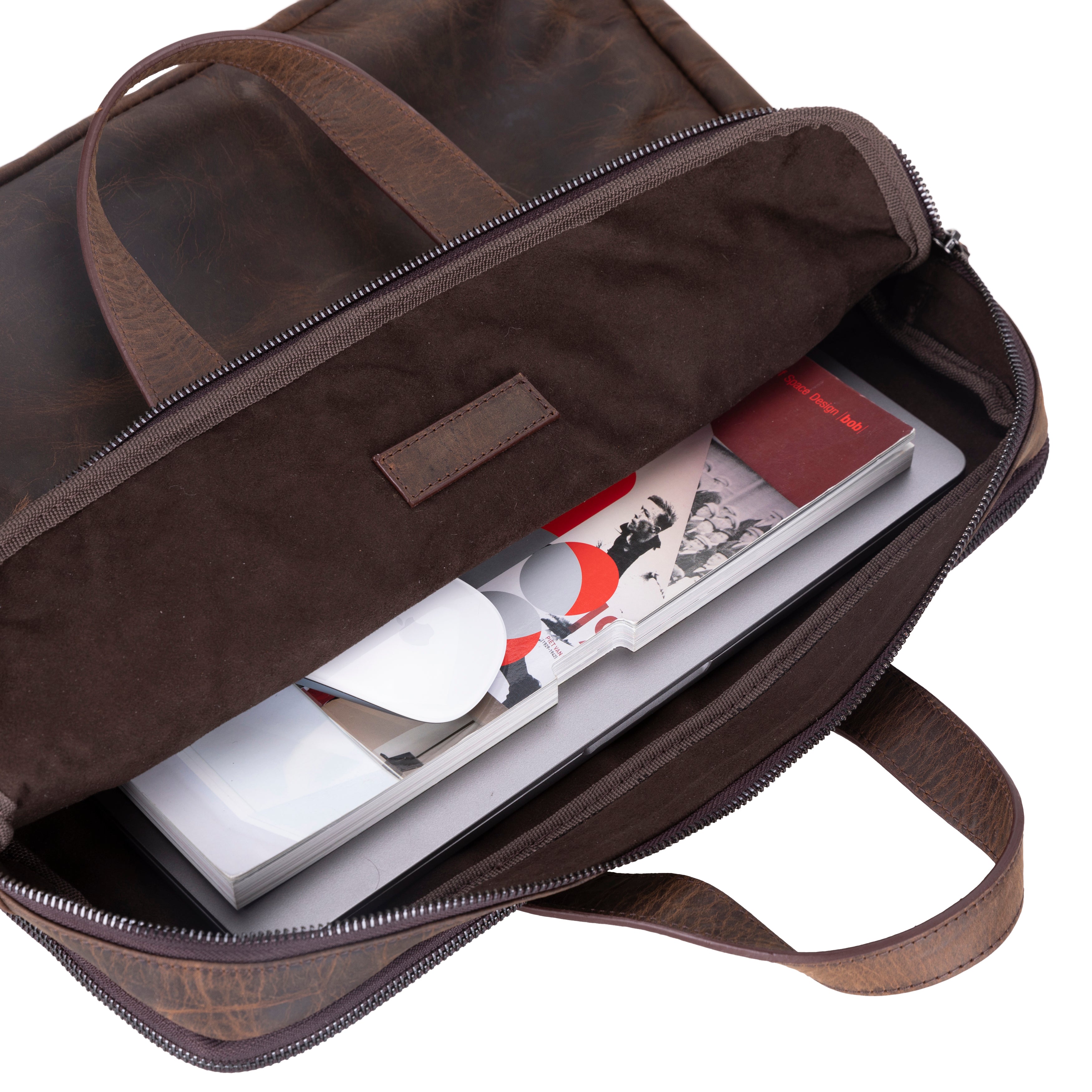 Luxentra Genuine Leather Business Briefcase / Laptop Case 16"