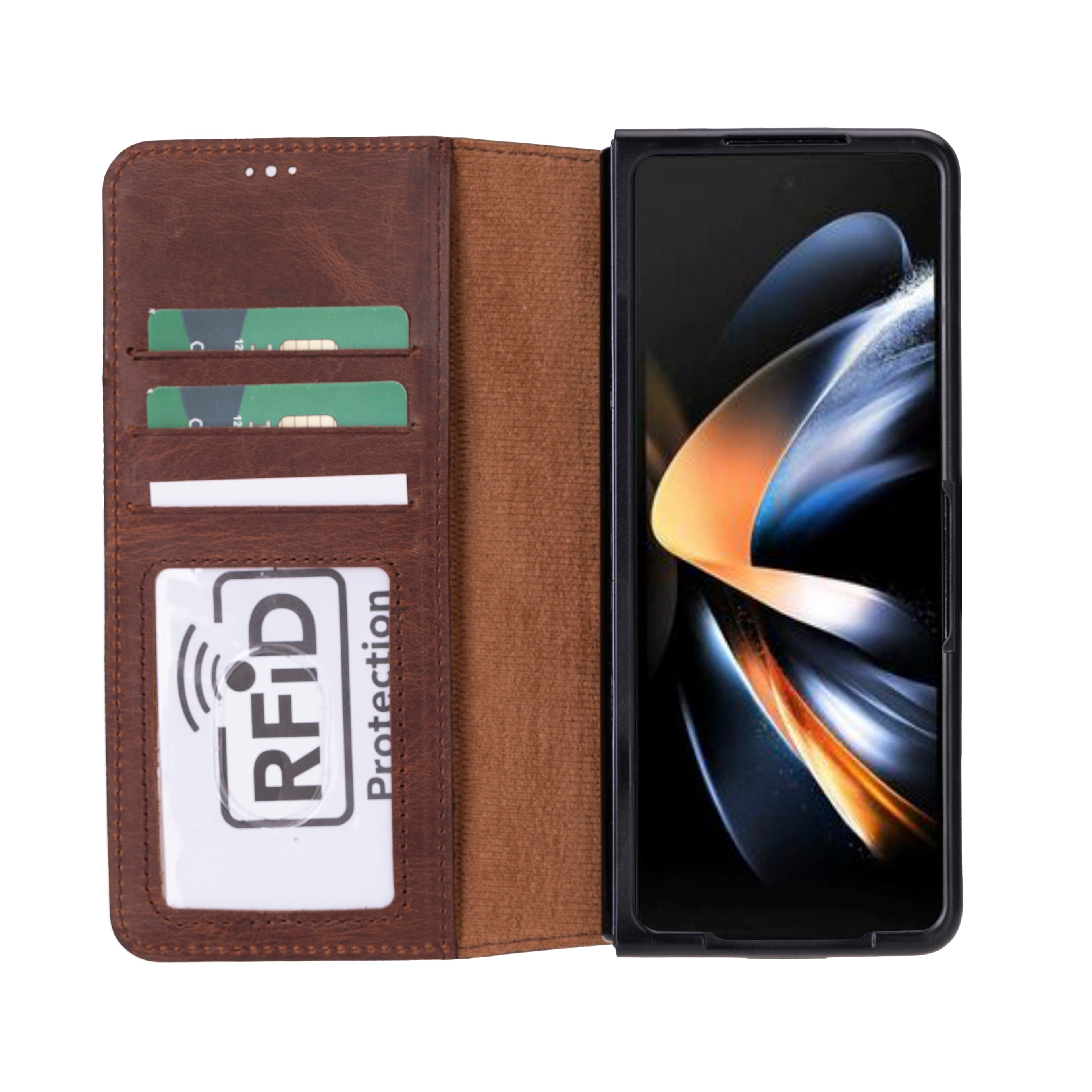 Wallet ID Google Pixel 10 Pro Fold Genuine Leather Folio Case