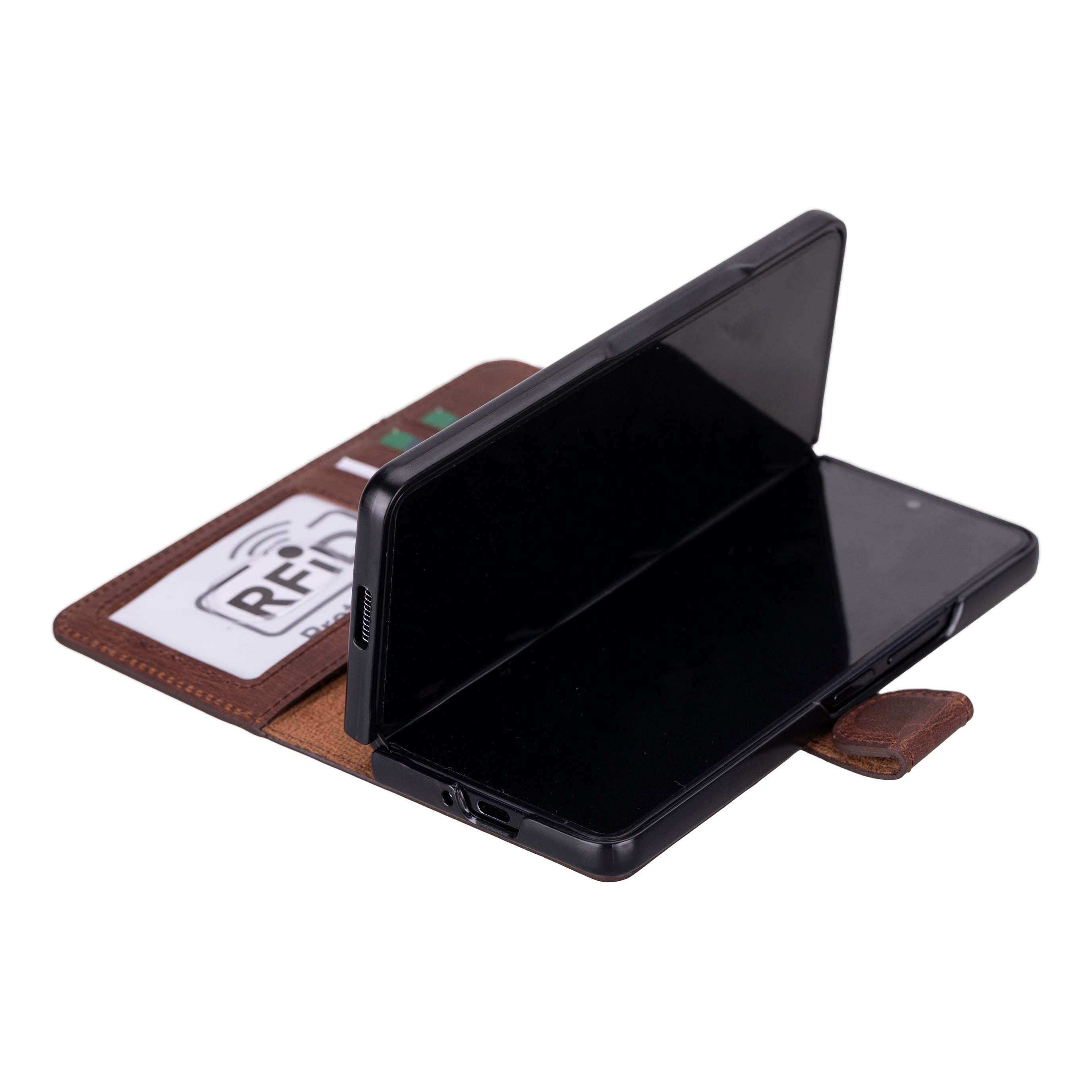 Wallet ID Google Pixel 10 Pro Fold Genuine Leather Folio Case