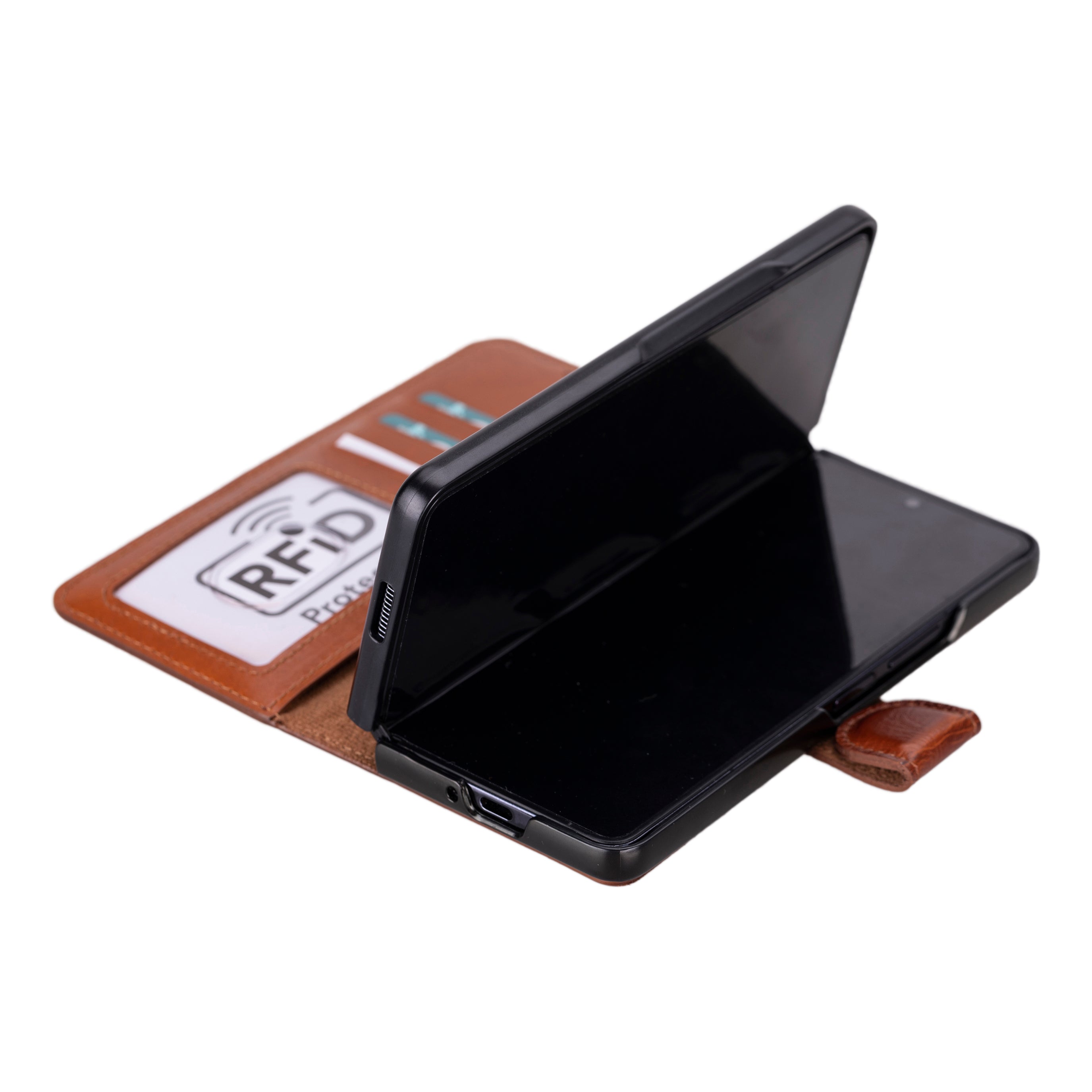 Wallet ID Google Pixel 10 Pro Fold Genuine Leather Folio Case