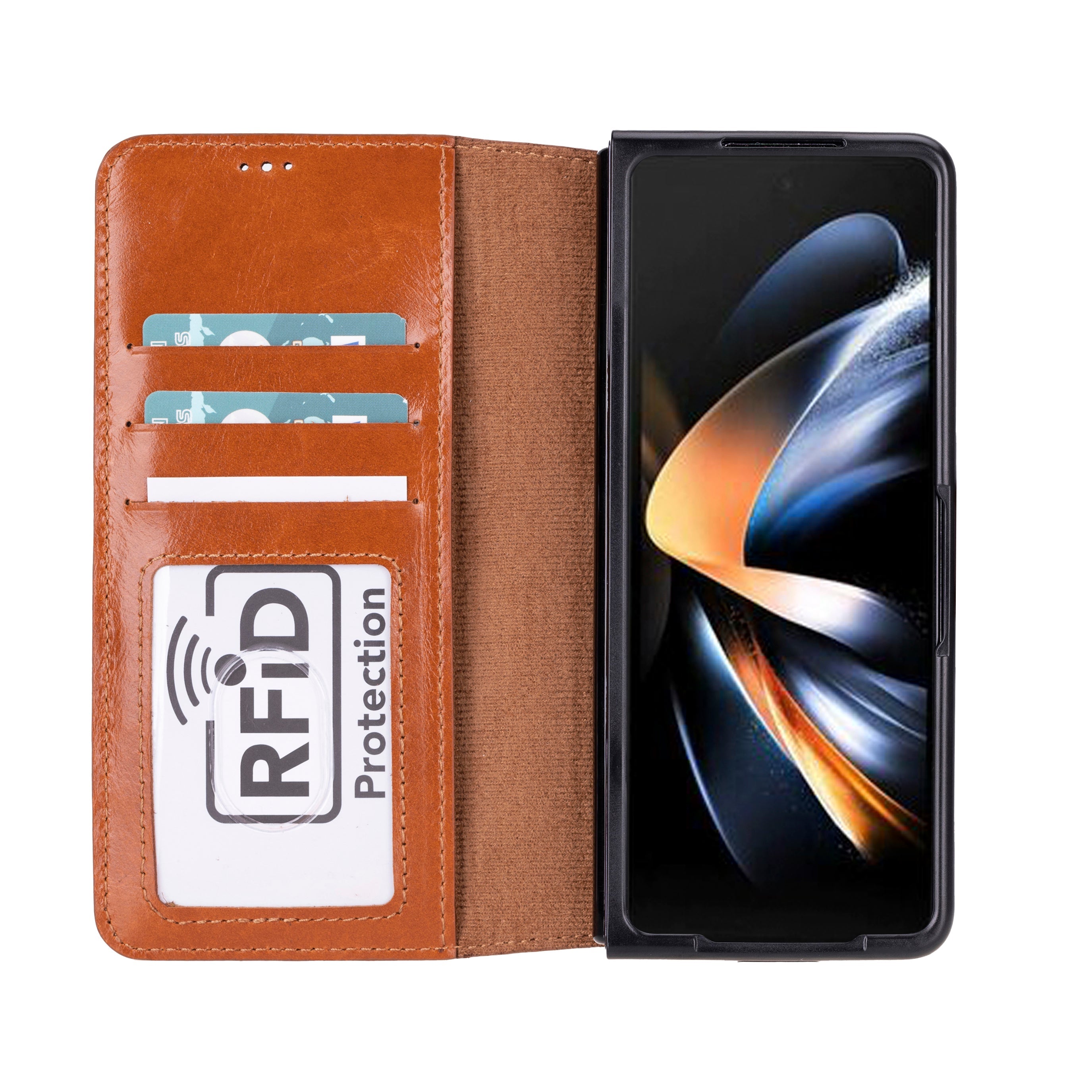Wallet ID Google Pixel 10 Pro Fold Genuine Leather Folio Case