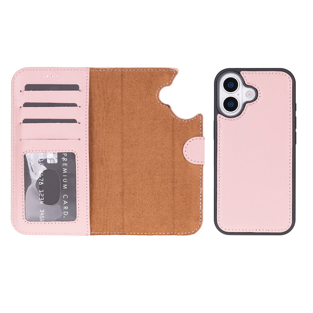 Magic iPhone 17 Genuine Leather Detachable Wallet Case