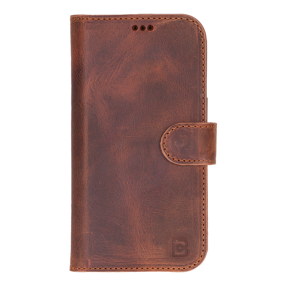 Magic iPhone 17 Detachable Genuine Leather Wallet Case