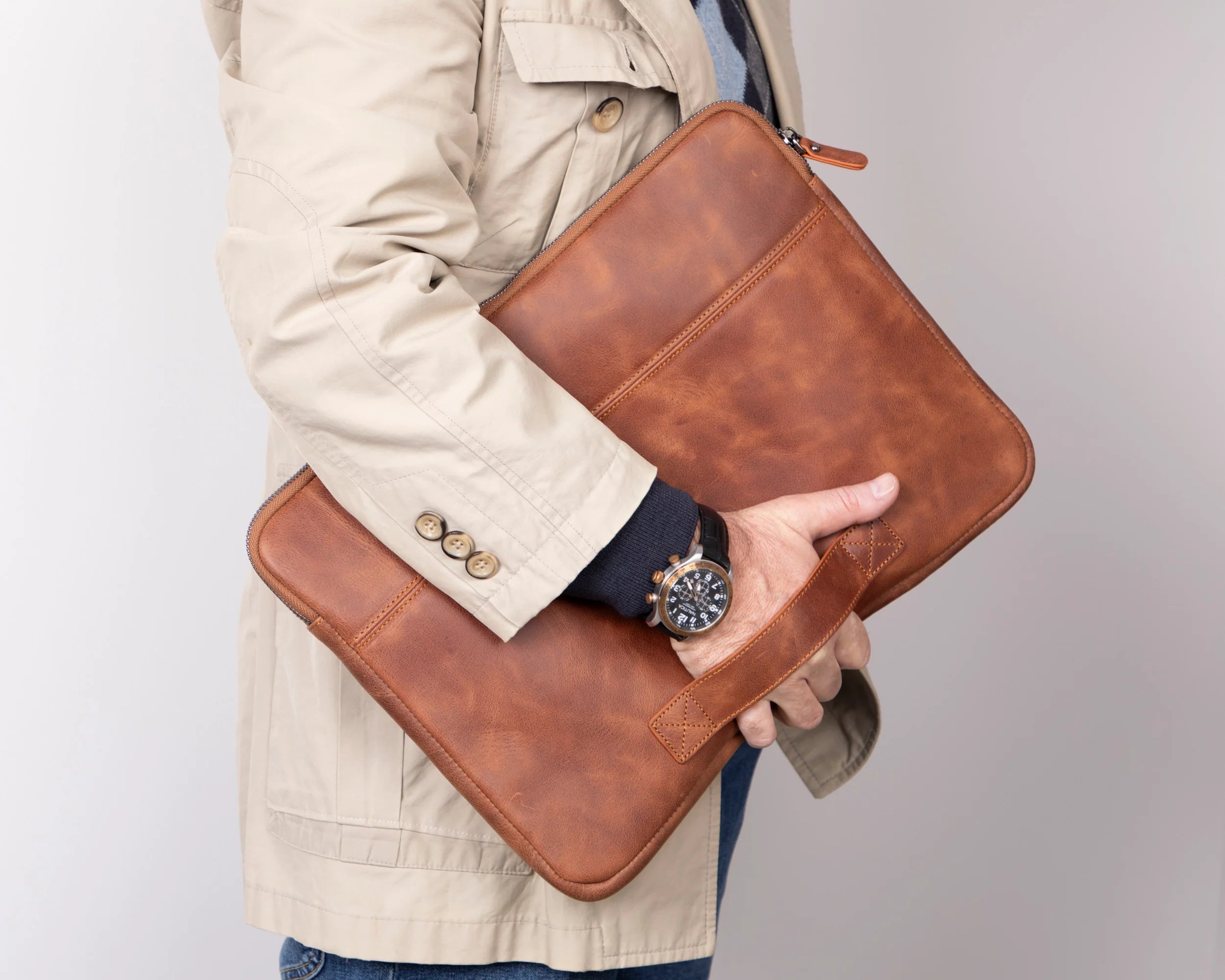 Awe Slim Genuine Leather Laptop / Tablet Bag