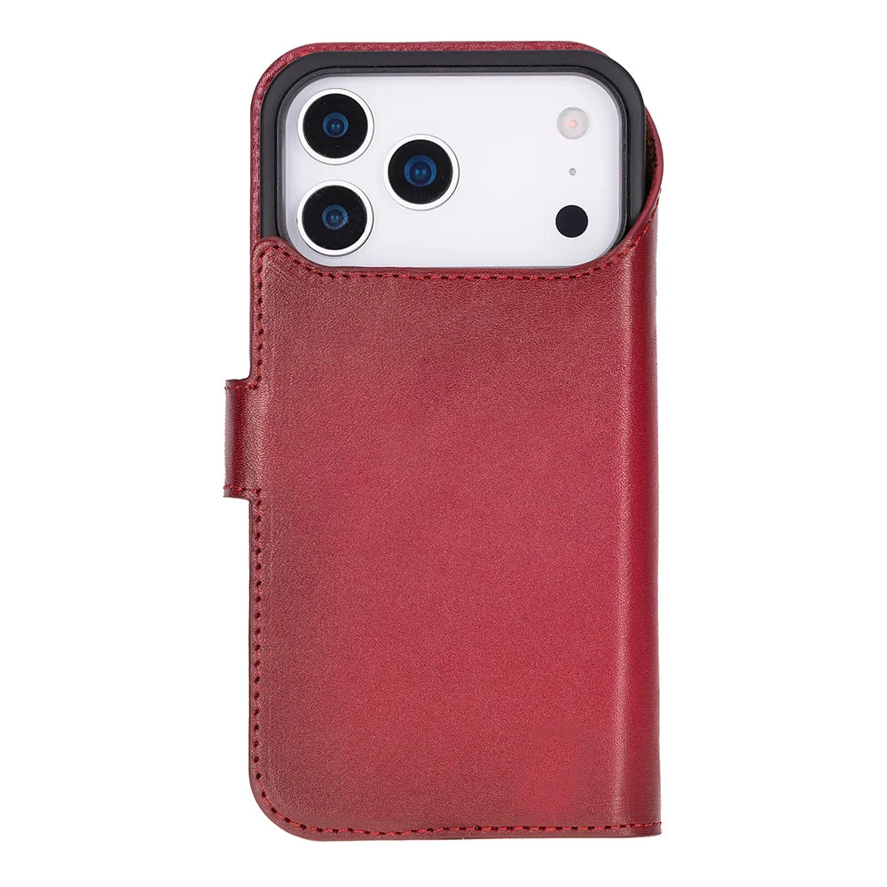 Magic iPhone 17 Pro Max Deri Ayrılabilir Cüzdan Kılıfı (RFID, Bouletta)