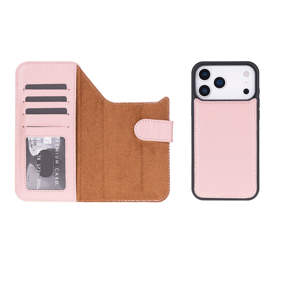 Magic iPhone 17 Pro Genuine Leather Detachable Wallet Case