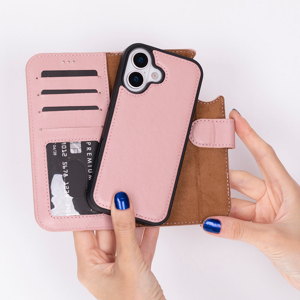 Magic iPhone 17 Genuine Leather Detachable Wallet Case