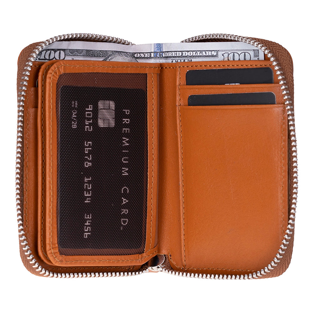 Elvis Genuine Leather Zipper Wallet