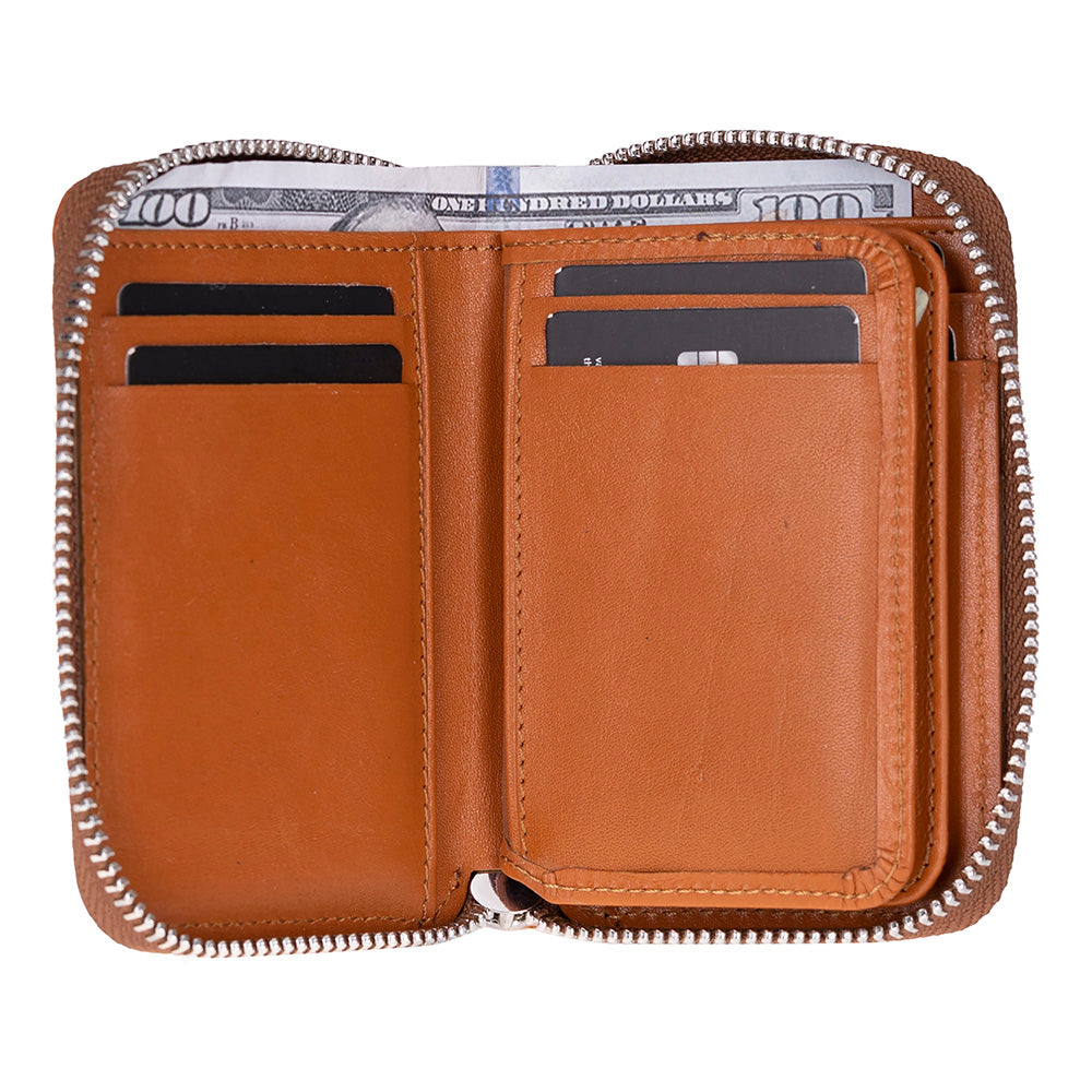 Elvis Genuine Leather Zipper Wallet