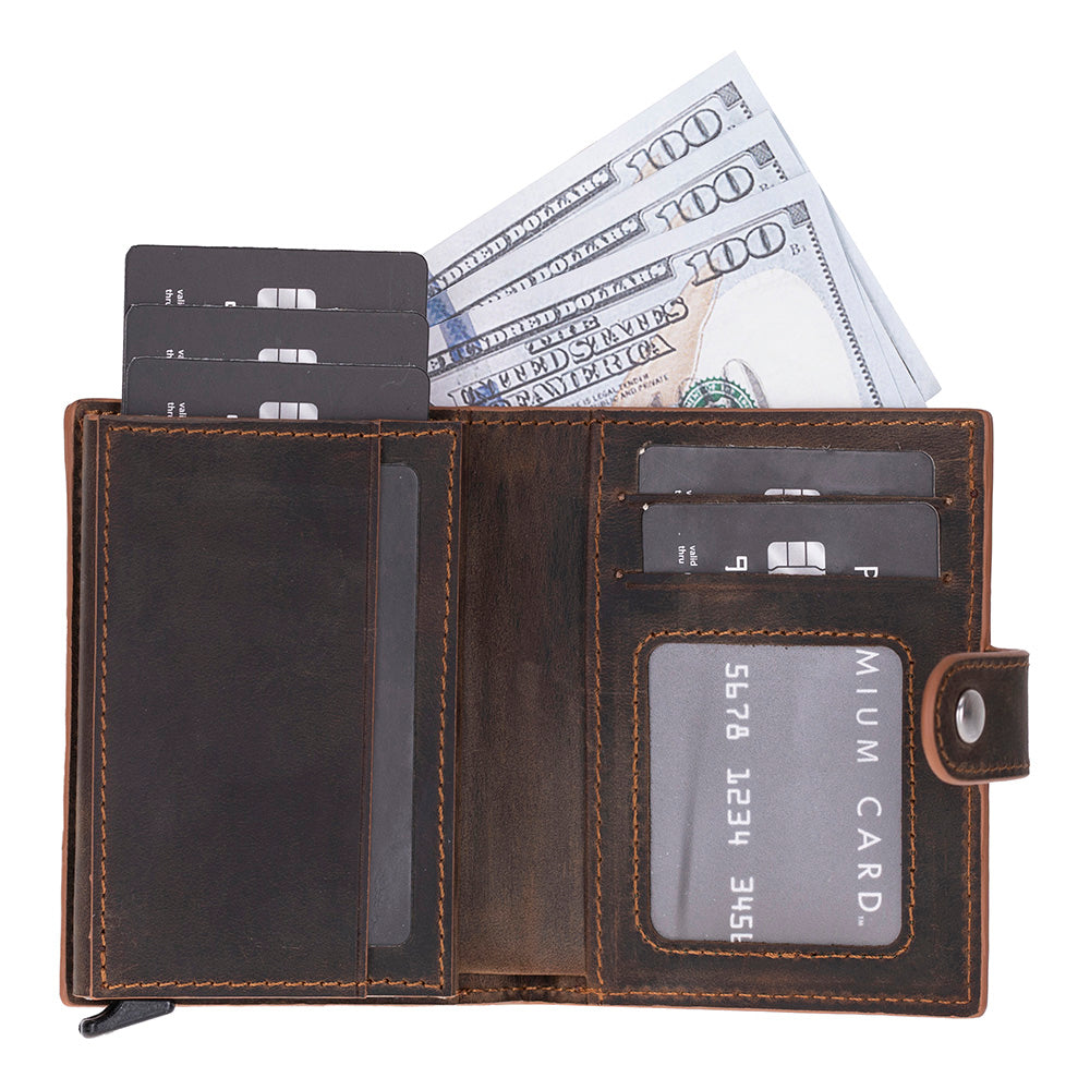Palermo Genuine Leather Mechanical Card Holder