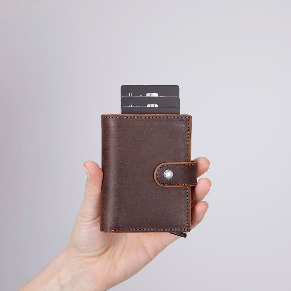 Palermo Genuine Leather Mechanical Card Holder