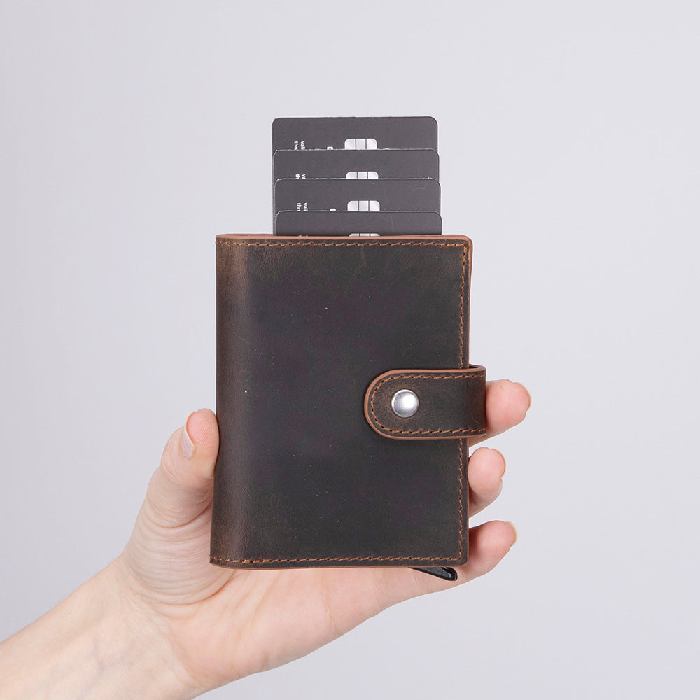 Palermo Genuine Leather Mechanical Card Holder