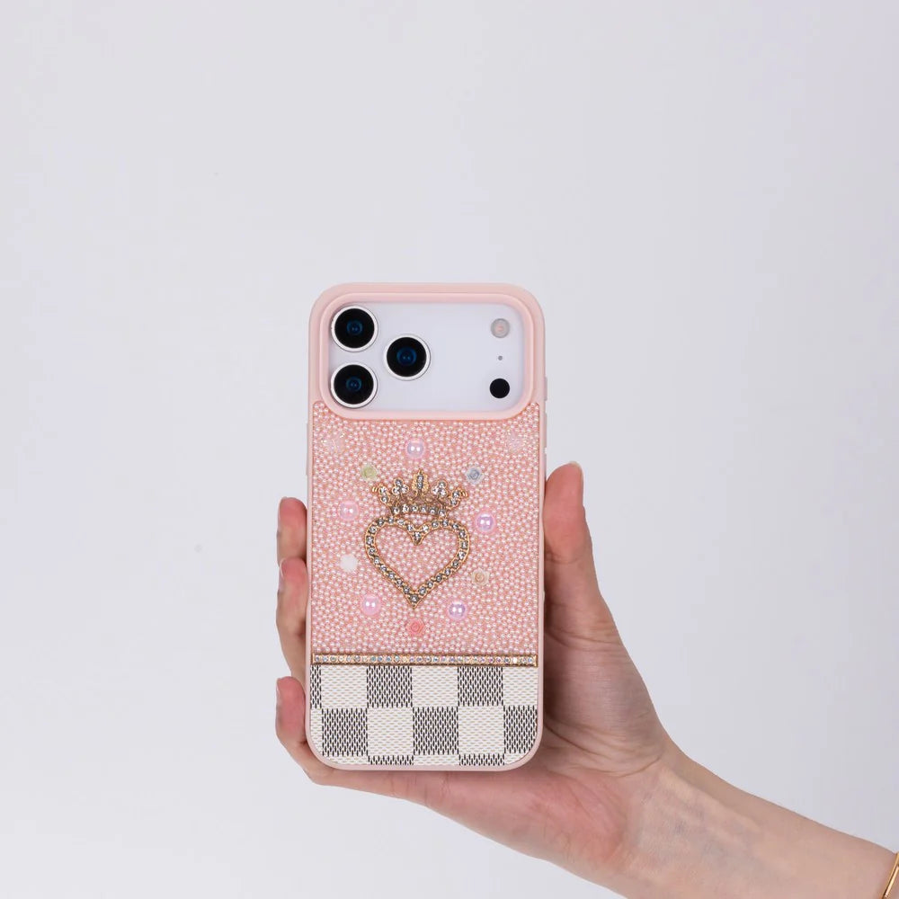 Vissel Heart Crystal Luxury Case for iPhone 17 Pro