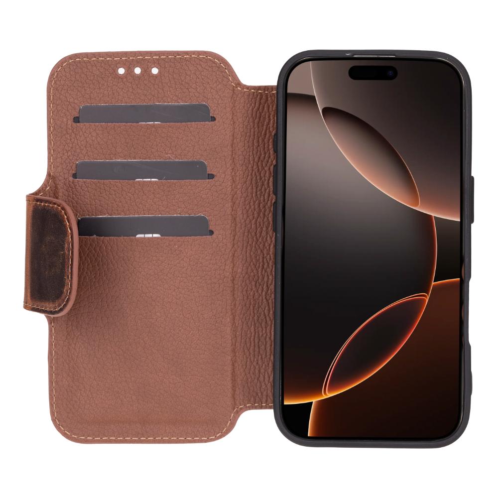 Infinix iPhone 16 Pro Max Deri Kapaklı Kılıf (Bouletta)