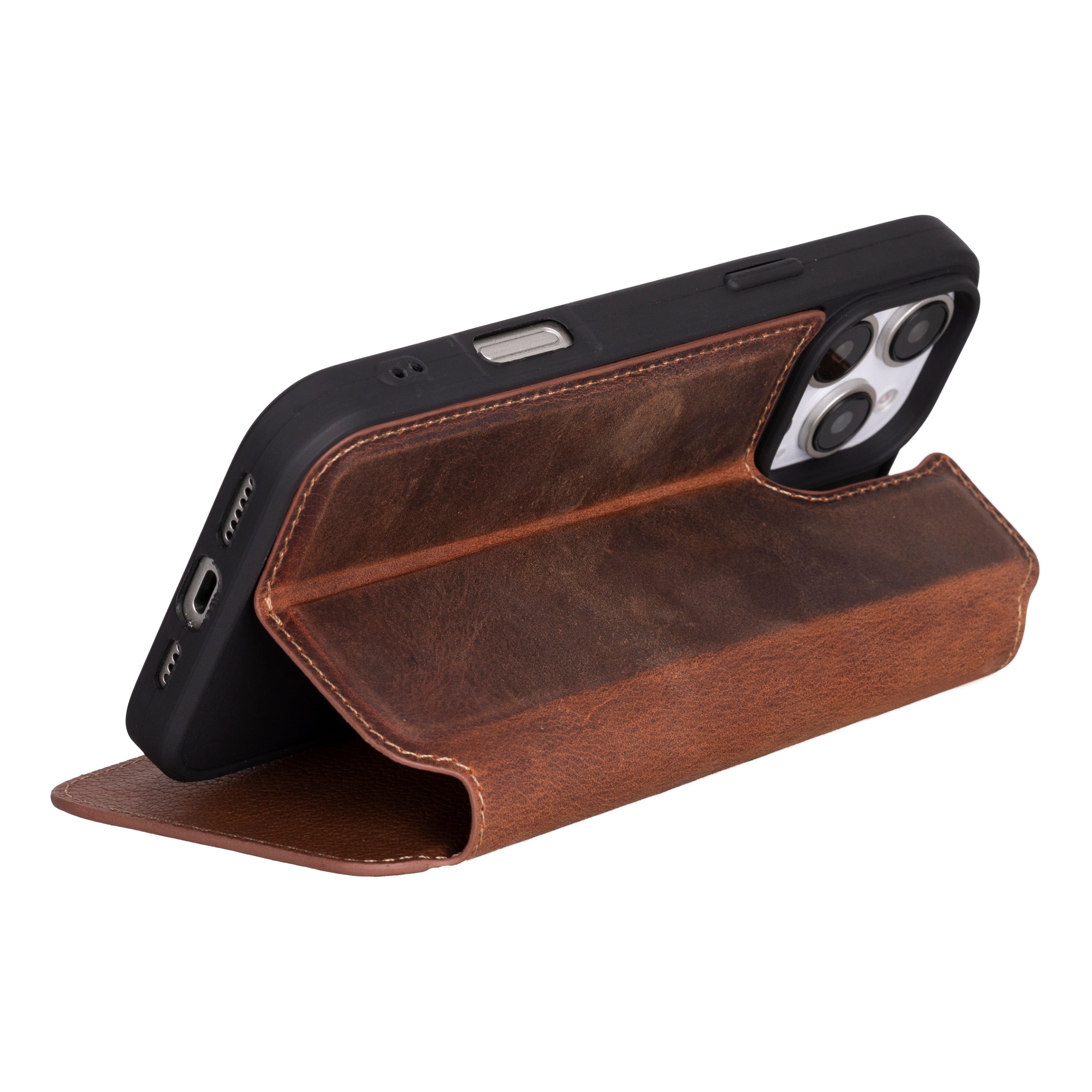 Firenze iPhone 16 Pro Hakiki Deri Folio Kılıf