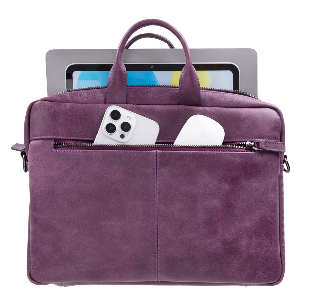 Apollo Genuine Leather Business Briefcase / Laptop Case 16"