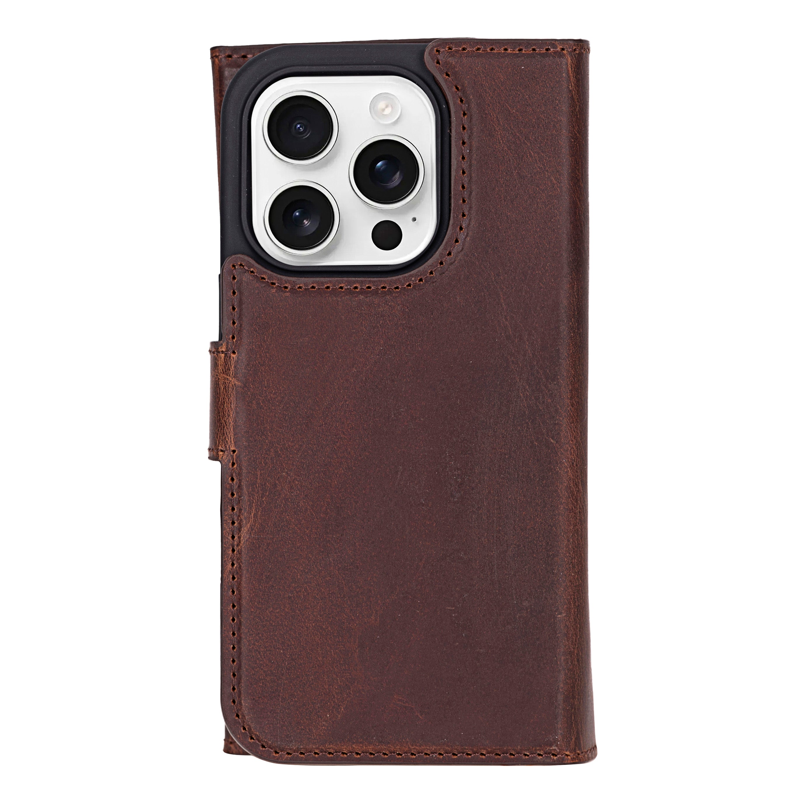 Santa iPhone 16 Pro Genuine Leather Detachable Wallet Case - saracleather