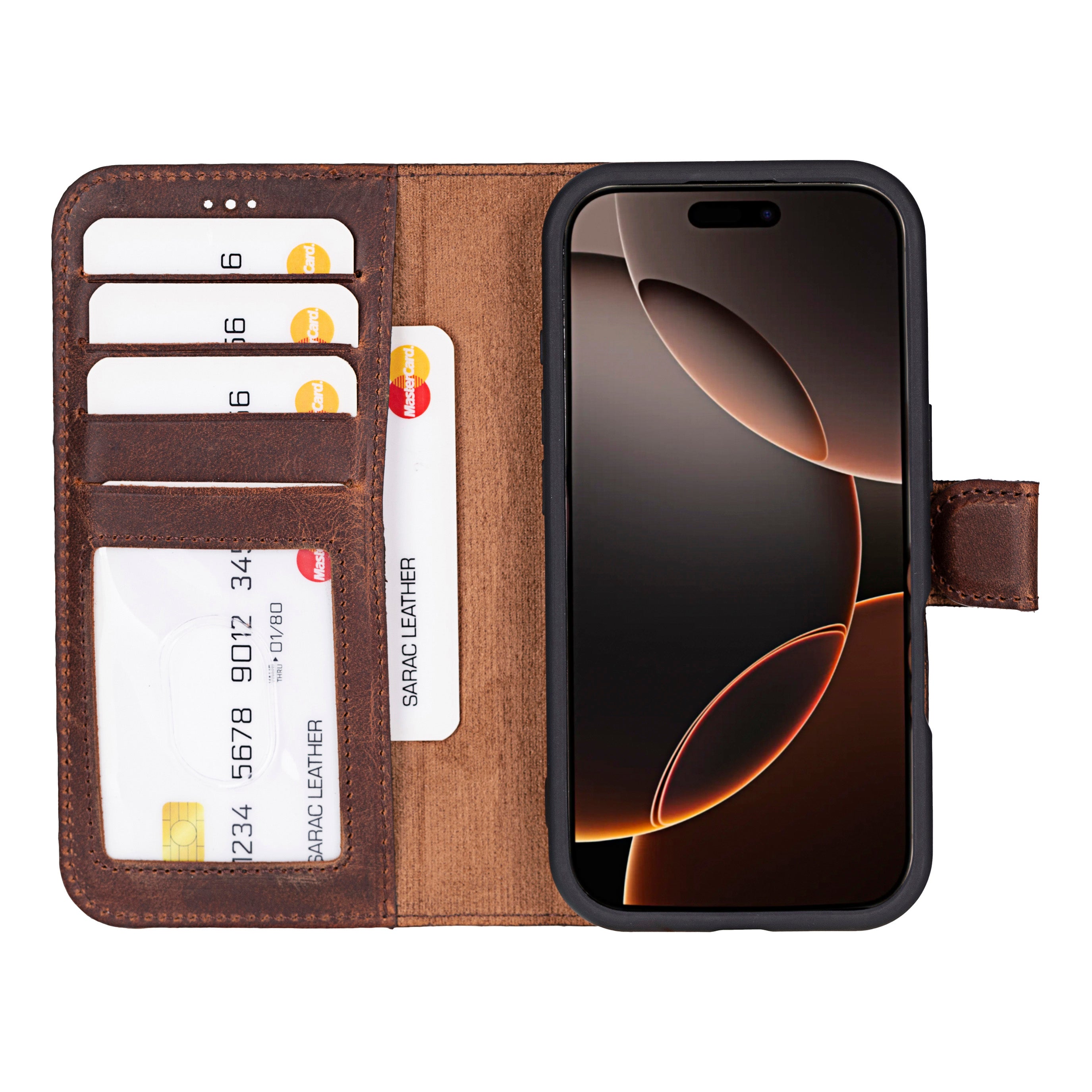 Liluri iPhone 16 Pro Max Detachable Genuine Leather Case - saracleather