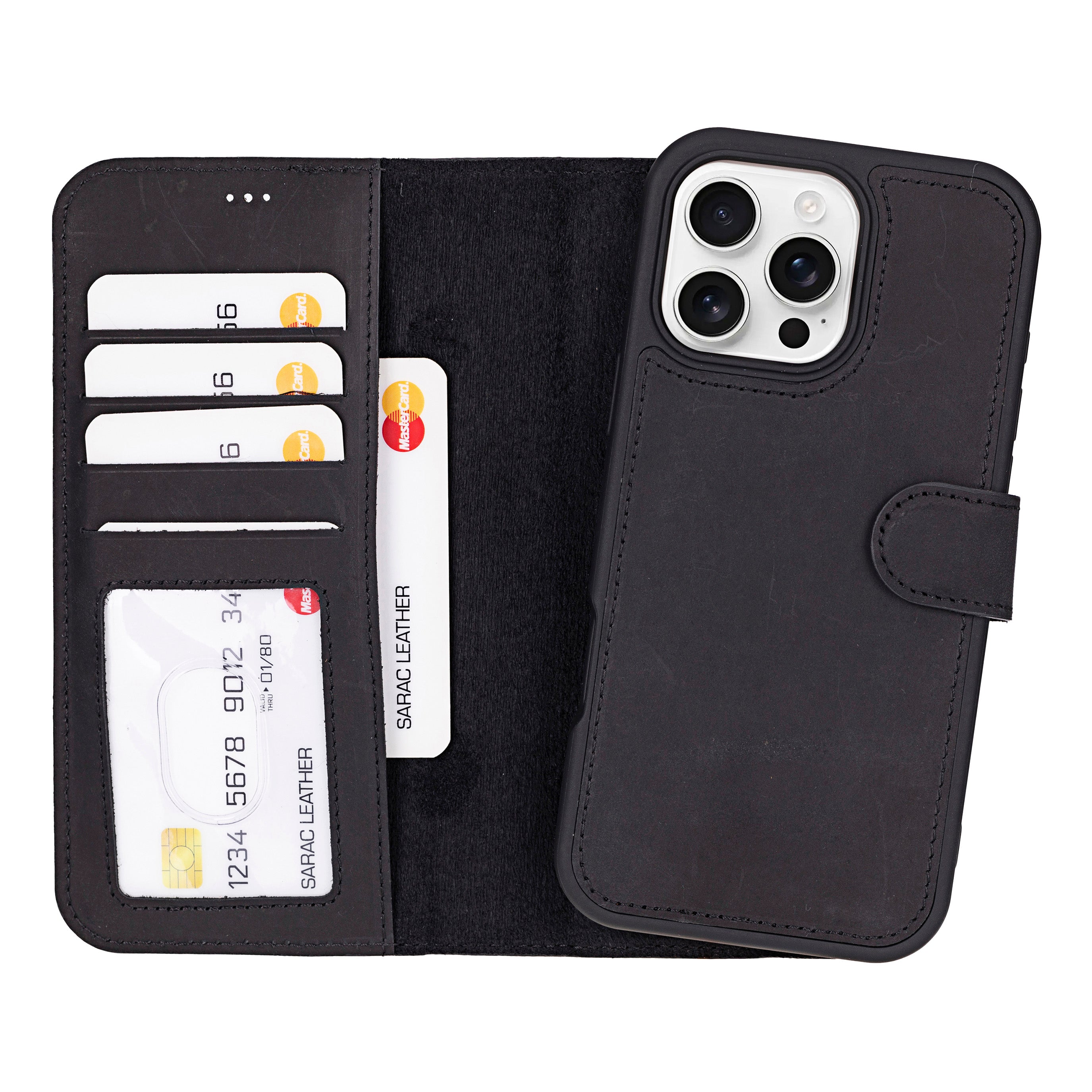 Liluri iPhone 16 Pro Max Detachable Genuine Leather Case - saracleather