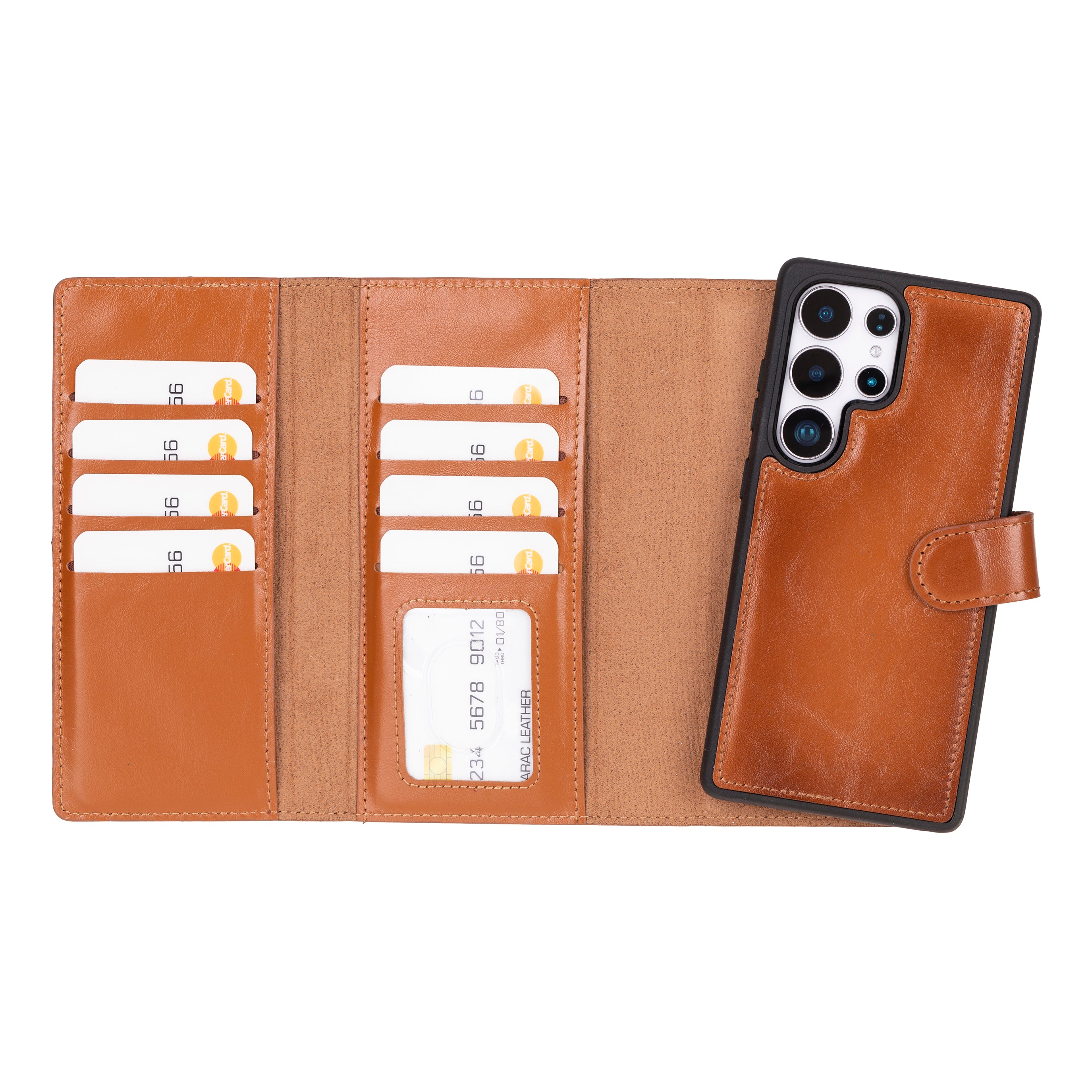 Santa Samsung Galaxy S25 Ultra Genuine Leather Detachable Wallet Case