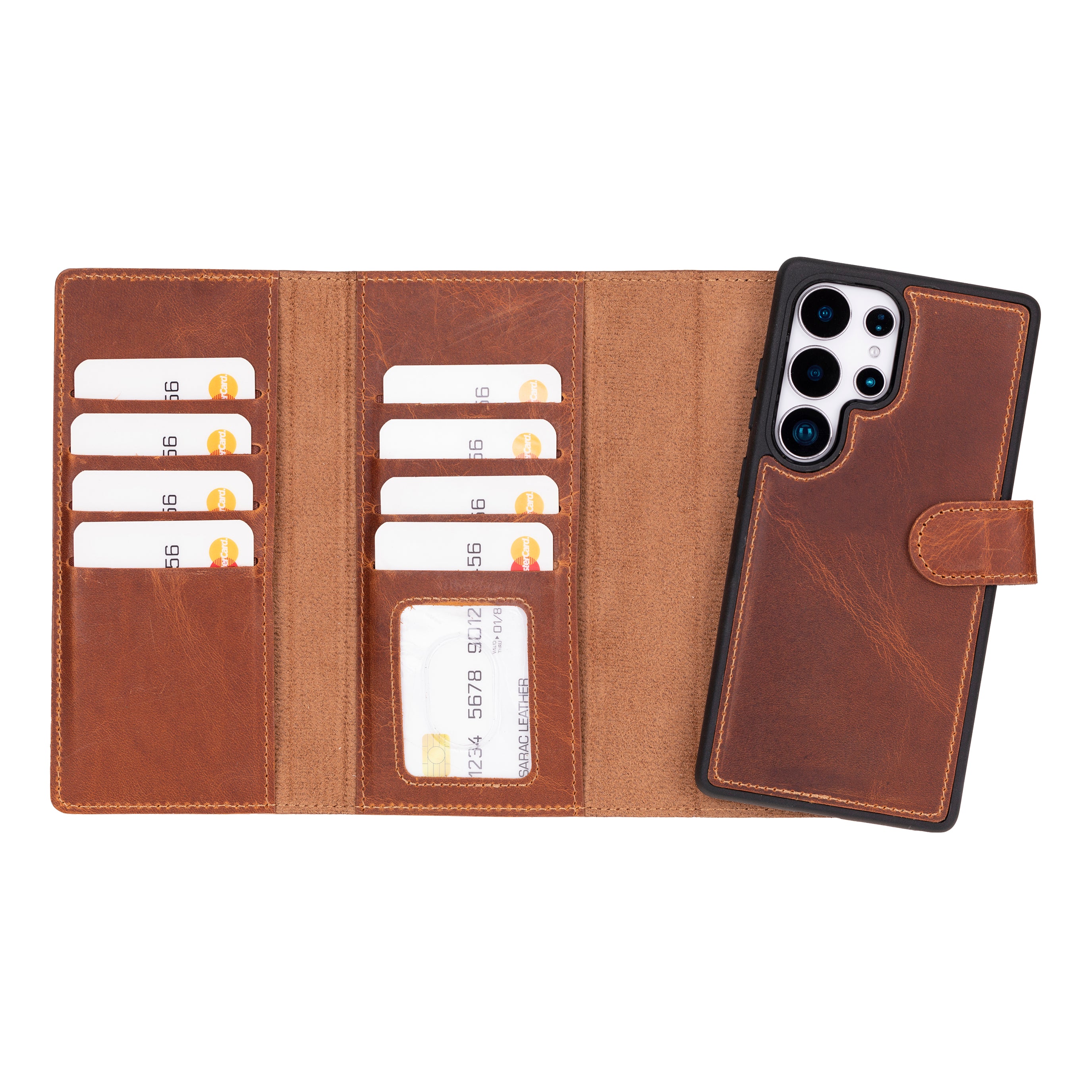 Santa Samsung Galaxy S25 Ultra Genuine Leather Detachable Wallet Case