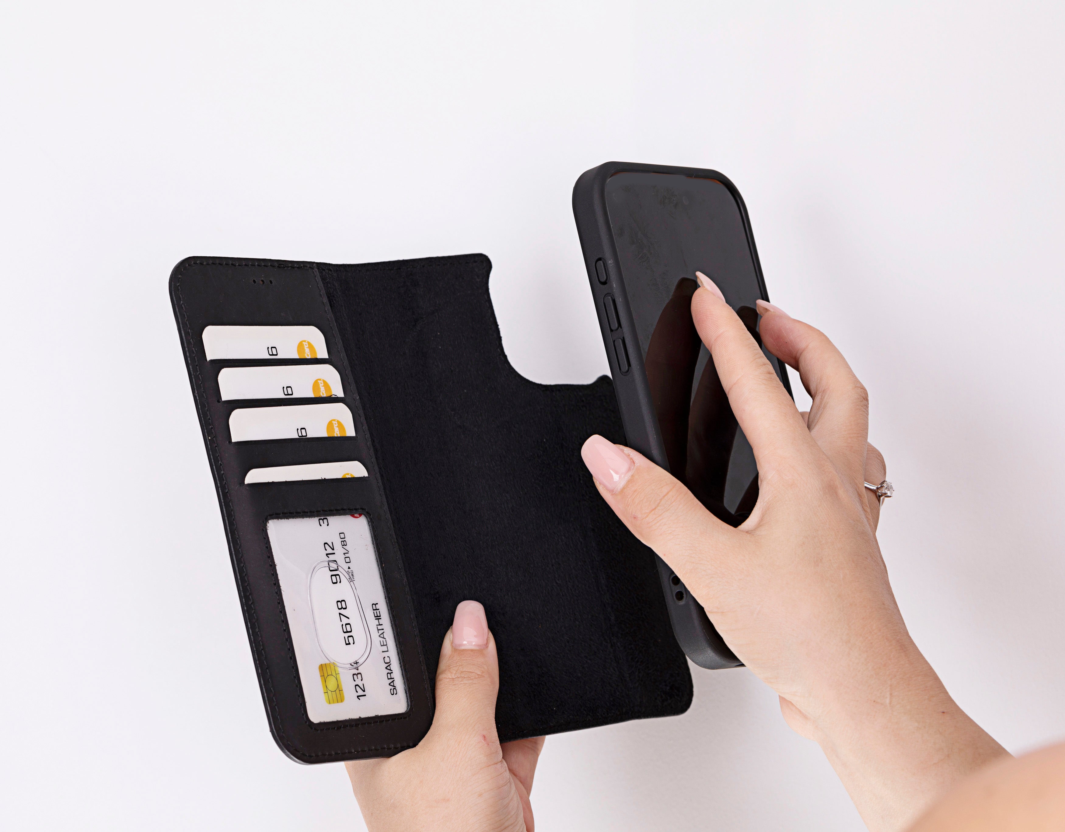 Liluri iPhone 16 Pro Max Detachable Genuine Leather Case - saracleather