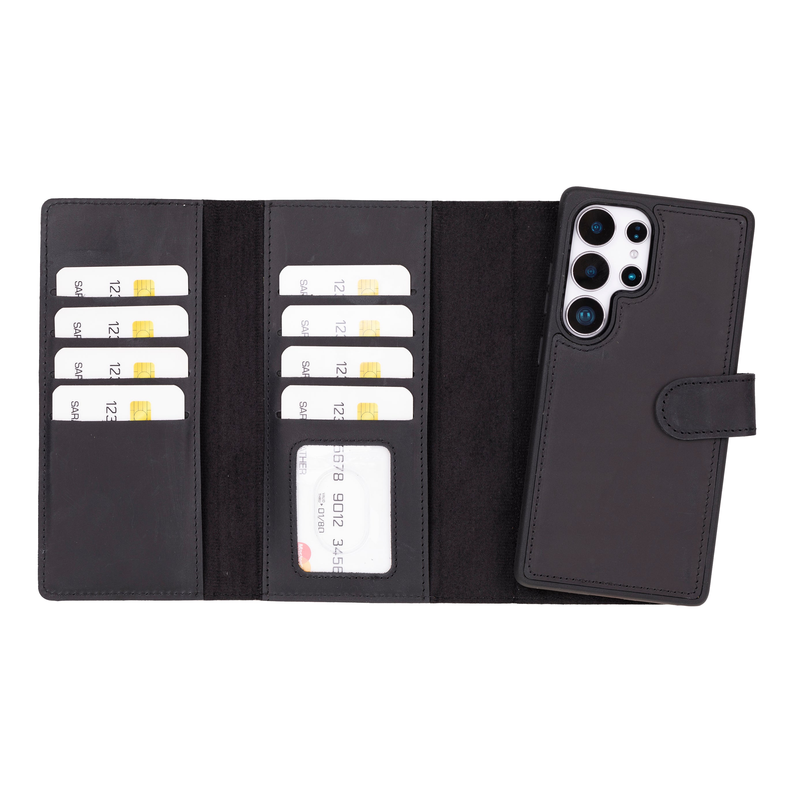 Santa Samsung Galaxy S25 Ultra Genuine Leather Detachable Wallet Case