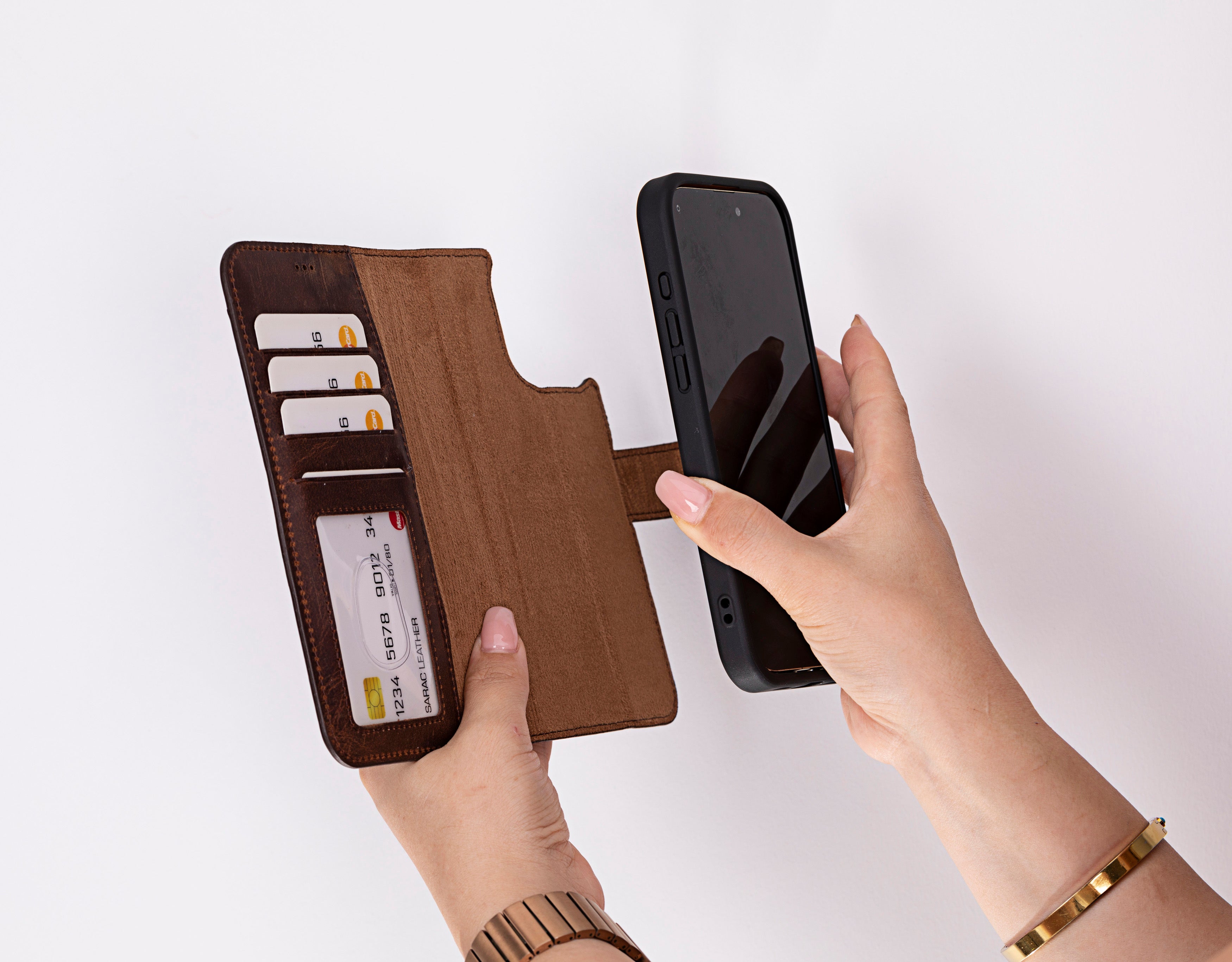 Liluri iPhone 16 Pro Max Detachable Genuine Leather Case - saracleather
