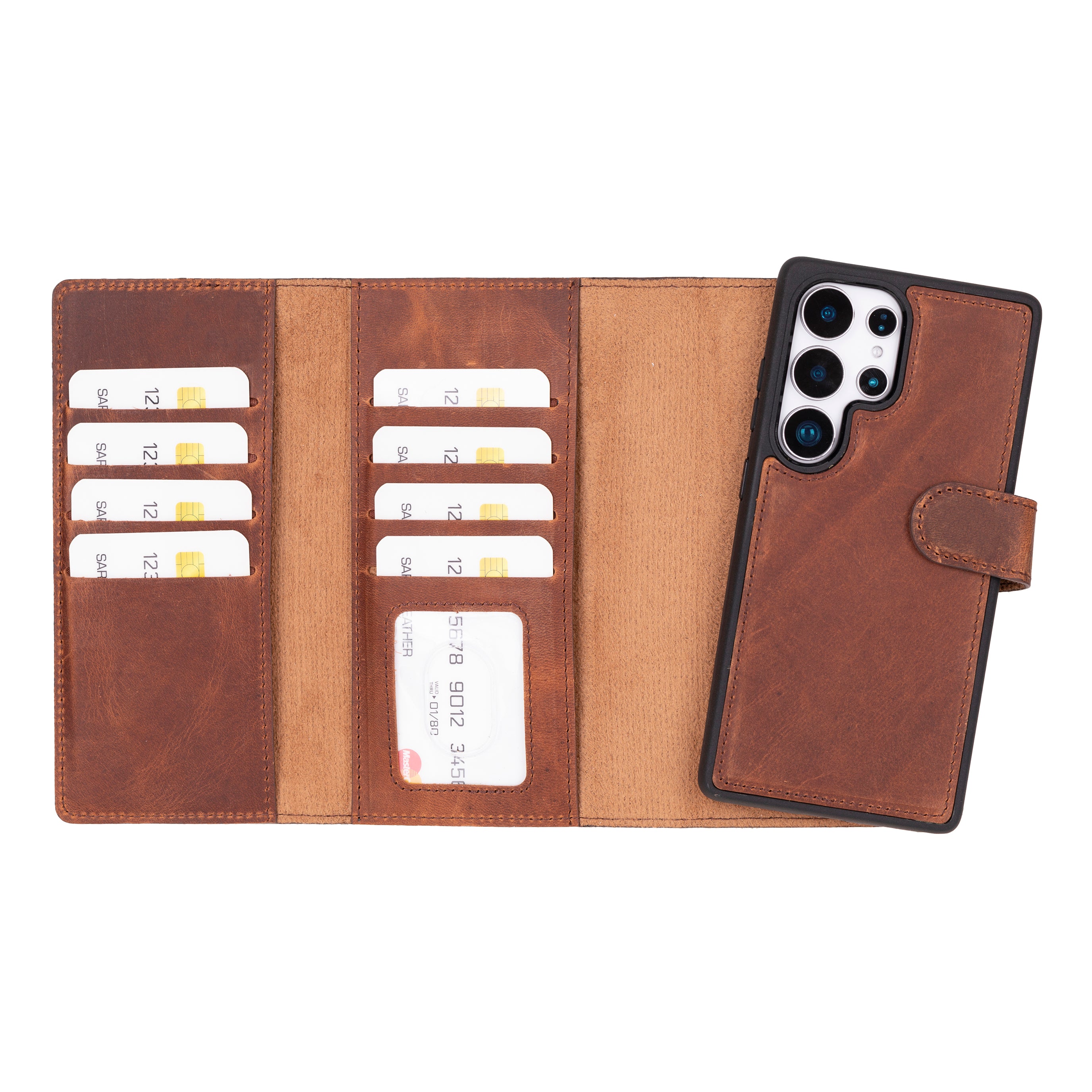 Santa Samsung Galaxy S25 Ultra Genuine Leather Detachable Wallet Case