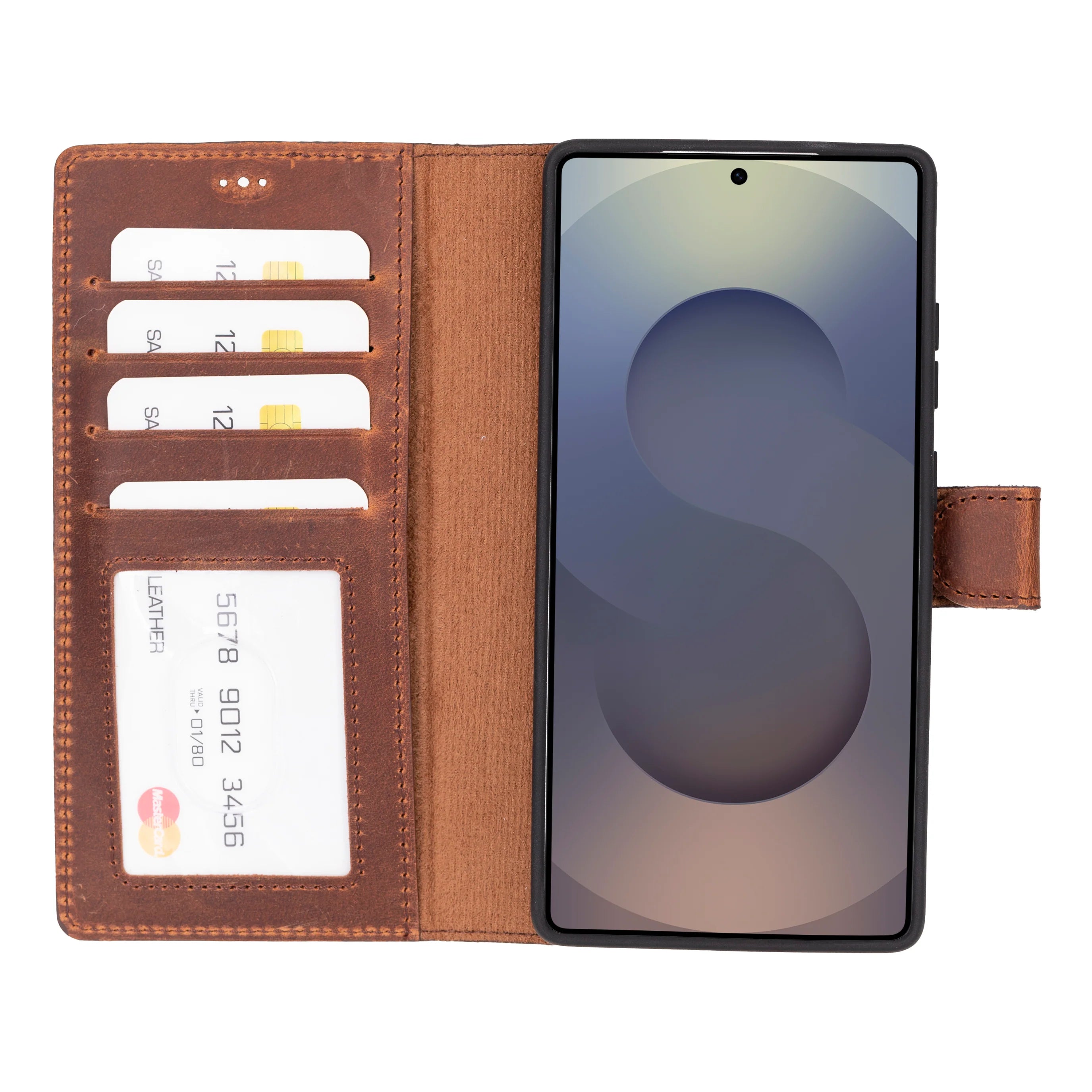 Liluri Samsung Galaxy S25 Ultra Ayrılabilir Hakiki Deri Cüzdan Kılıf