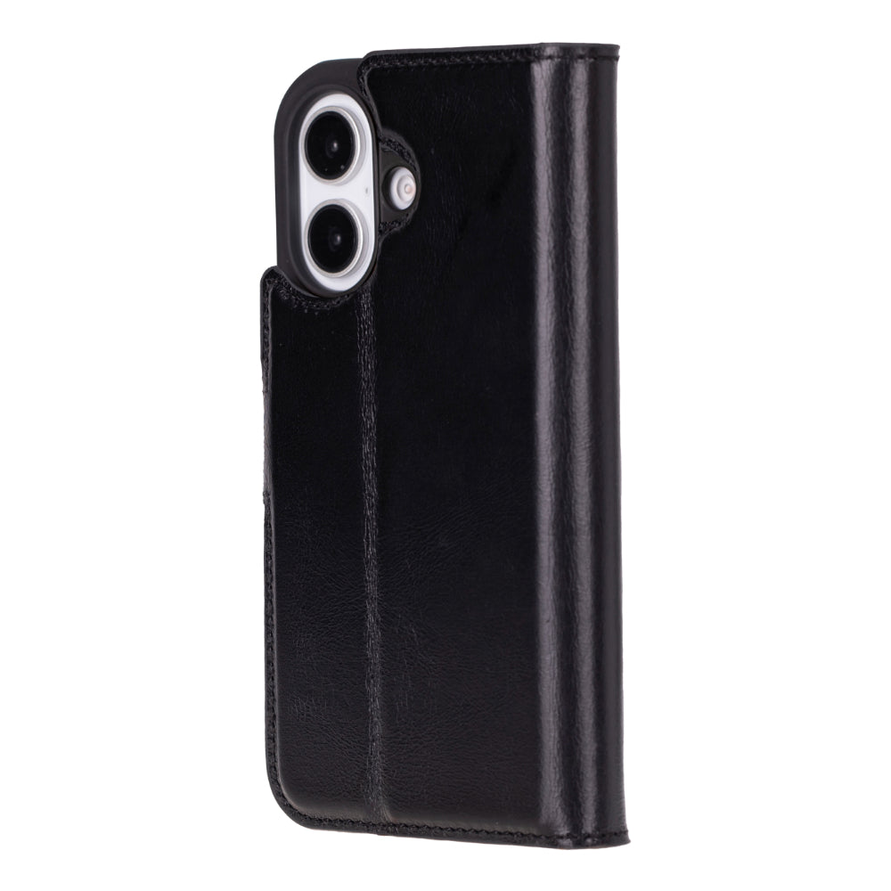 Magic iPhone 16 Plus Detachable Genuine Leather Wallet Case