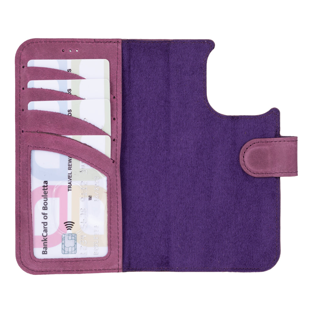 Magic iPhone 16 Pro Genuine Leather Detachable Wallet Case