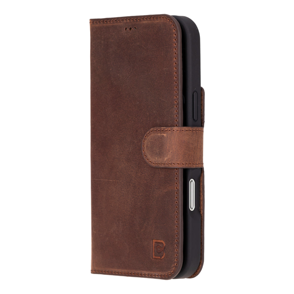 Magic iPhone 16 Pro Genuine Leather Detachable Wallet Case